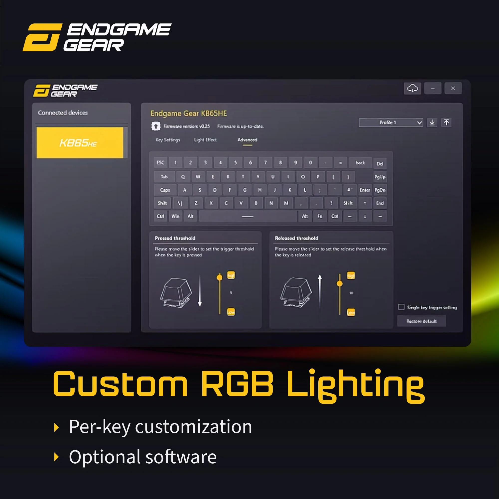 Endgame Gear KB65HE Rapid Trigger Magnetic HE CNC Aluminum Hotswap Keyboard - Image 12