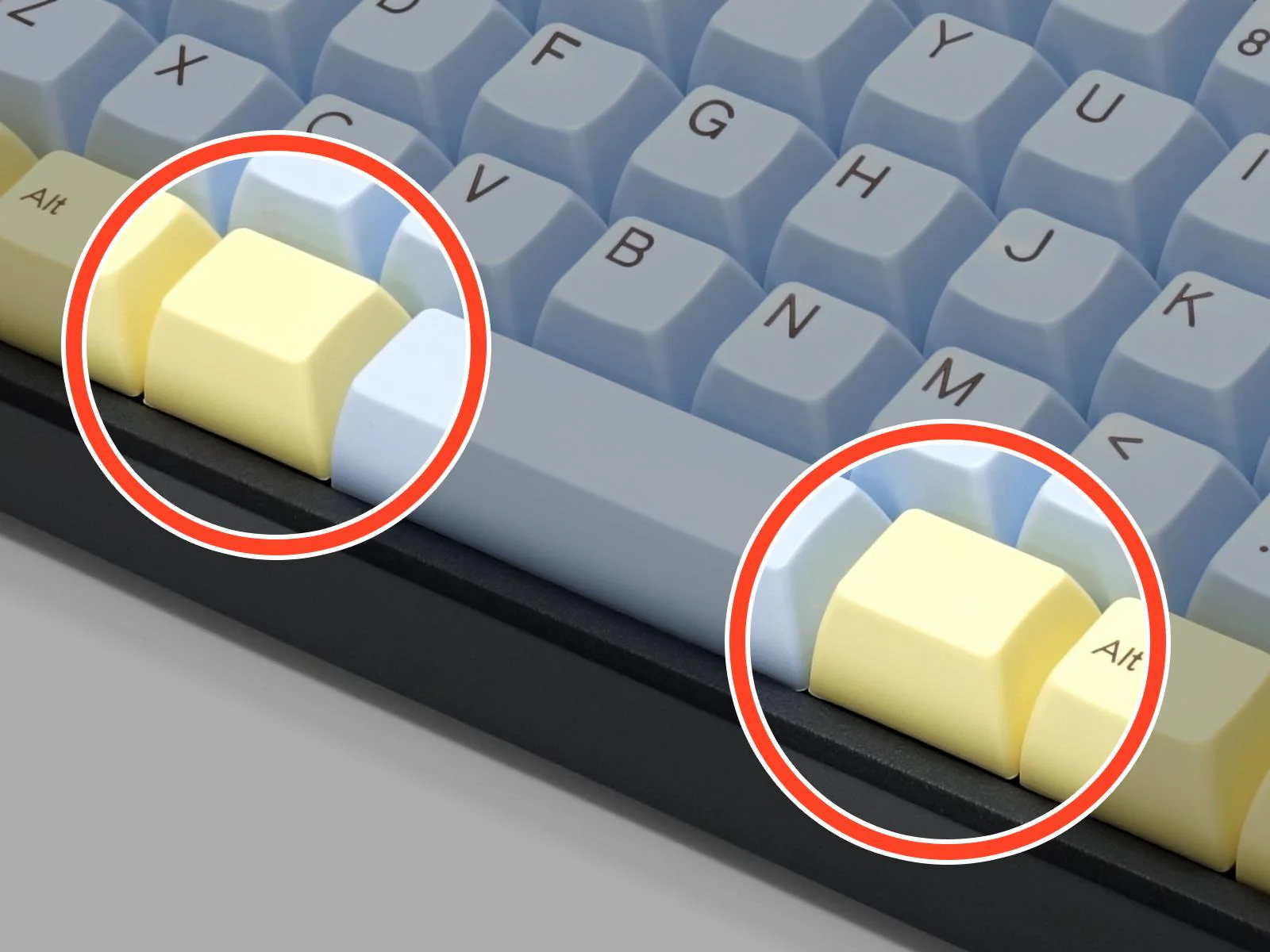 Filco Custard / Ice MINILA 72 Key SA Profile Double Shot ABS Keycap Set - Image 6
