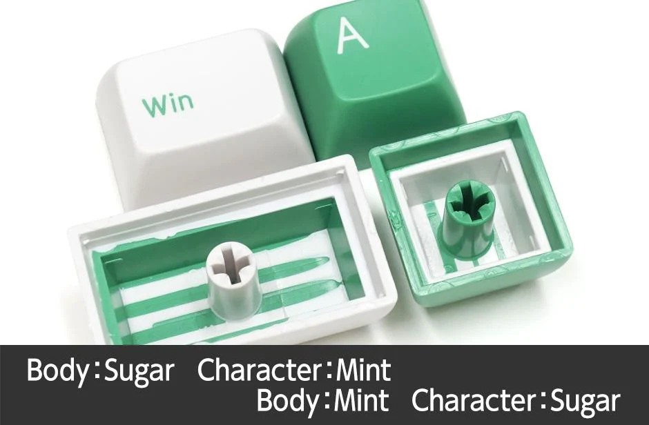 Filco Sugar / Mint MINILA 72 Key SA Profile Double Shot ABS Keycap Set - Image 5