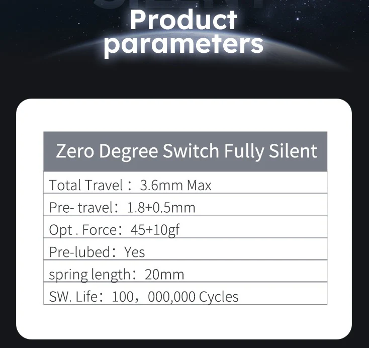 Gateron Zero Degree Fully Silent 45g Silent Linear PCB Mount Switch - Image 2