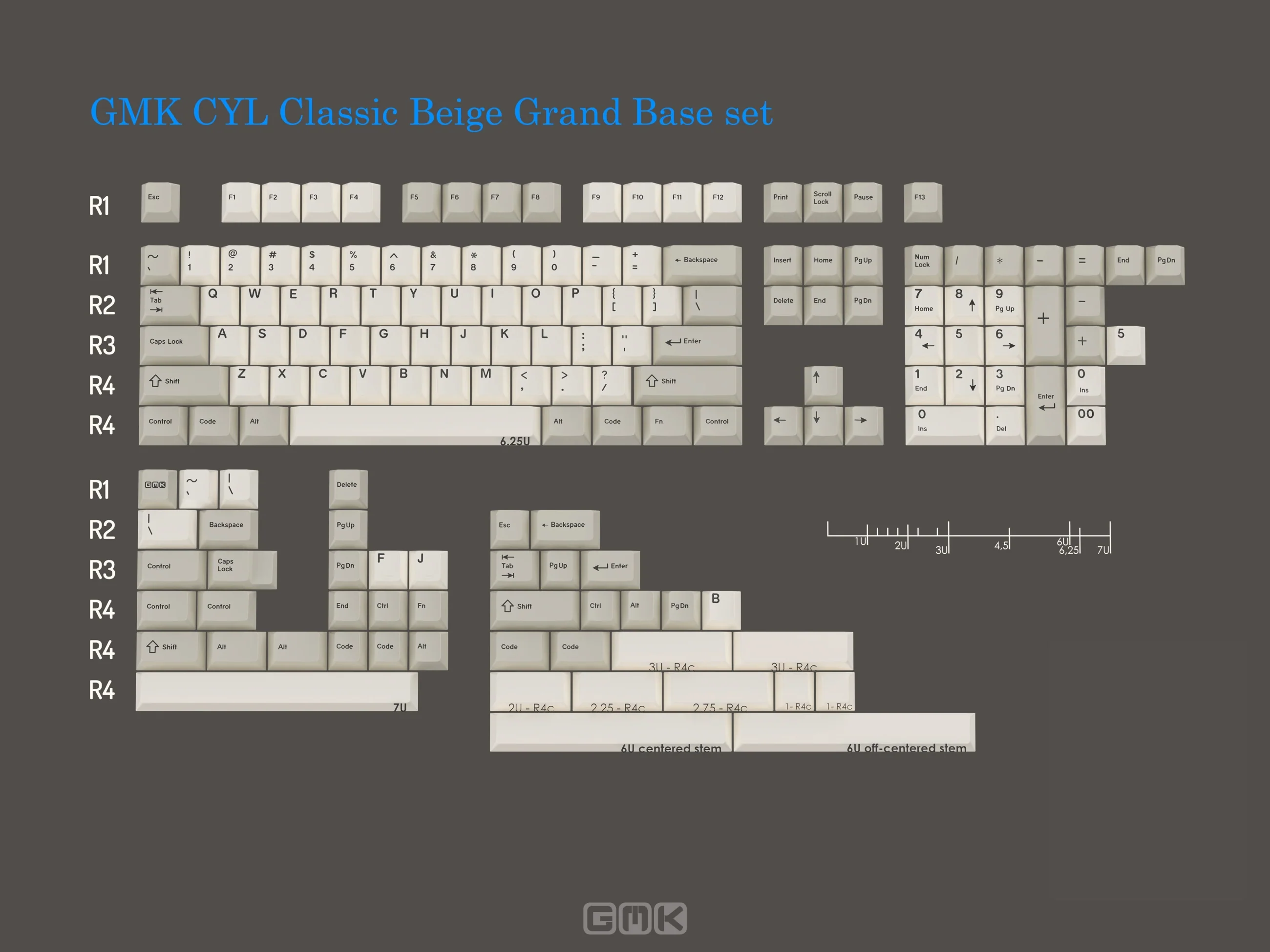 GMK CYL Classic Beige Cherry Profile Double Shot ABS Keycap Set
