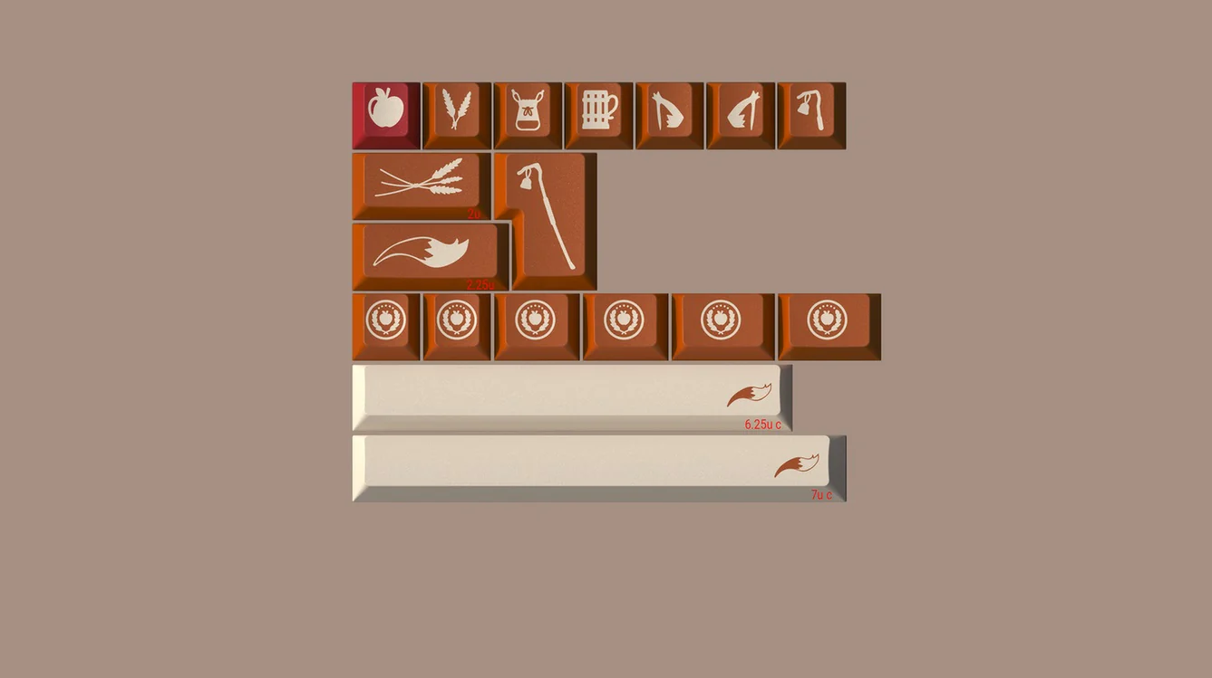 GMK Harvest Cherry Profile Double Shot ABS Keycap Set - Image 3
