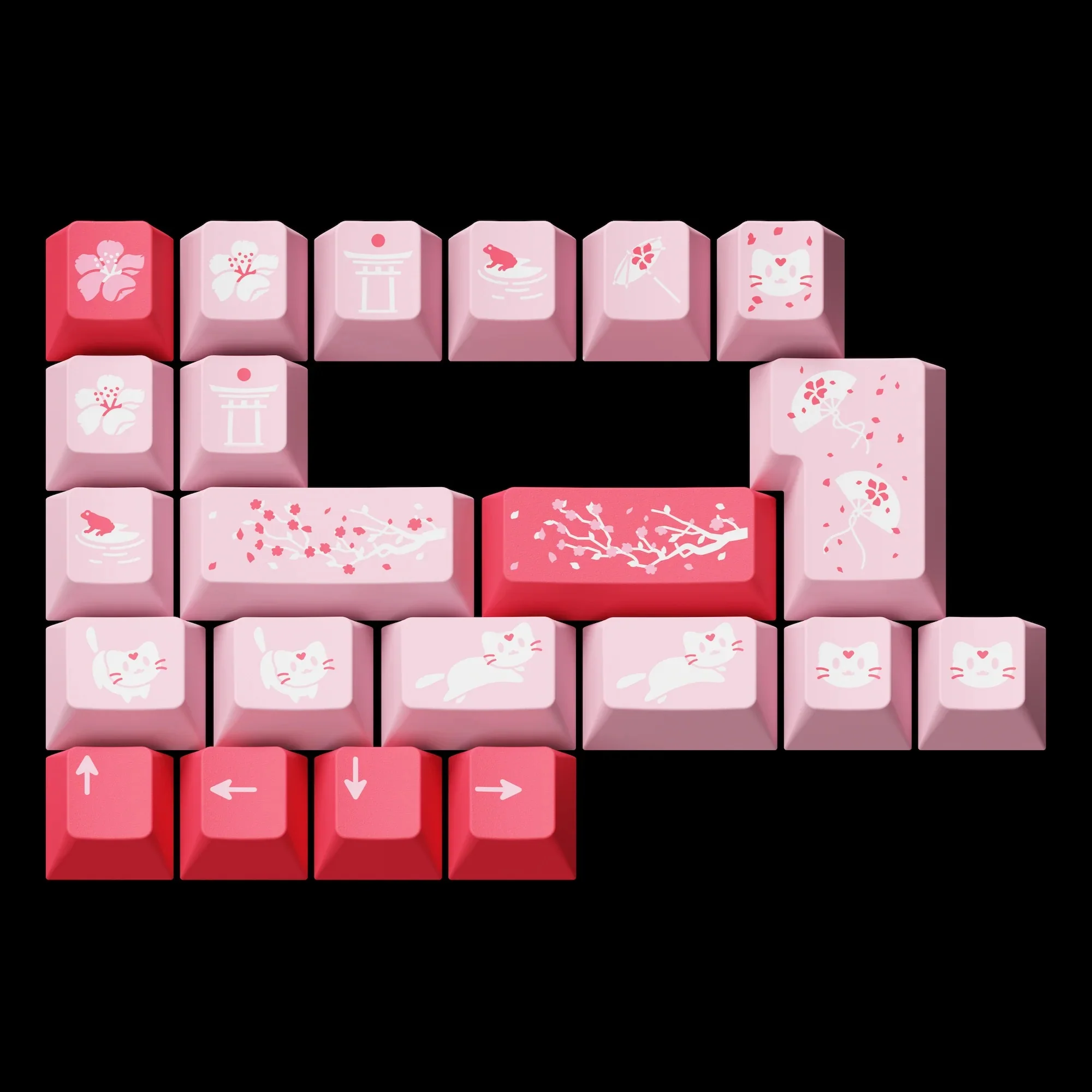 GMK Hazakura Cherry Profile Double Shot ABS Keycap Set - Image 3