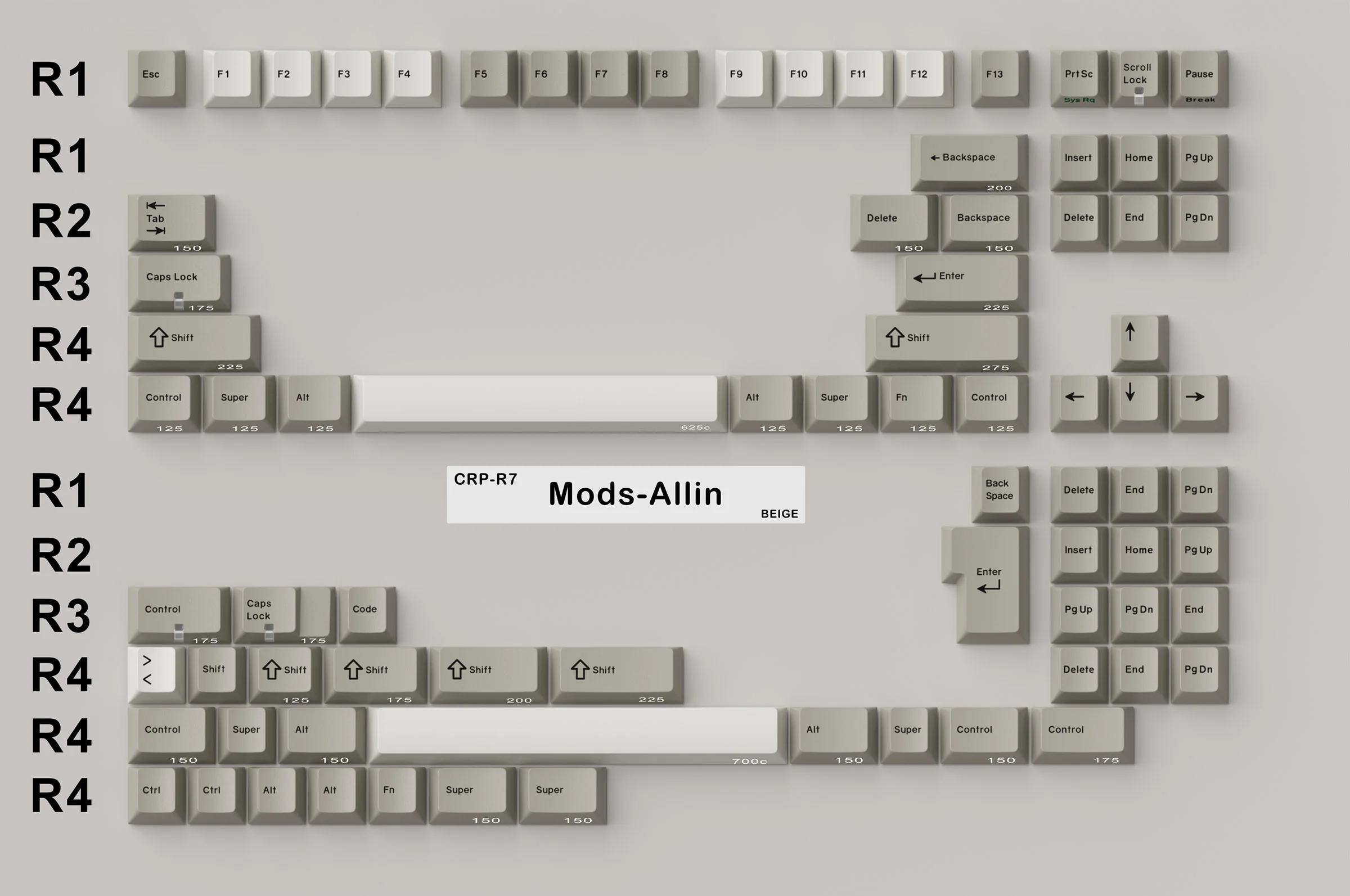 HammerWorks CRP R7 Beige Cherry Profile Dye Sub PBT Keycap Set - Image 20