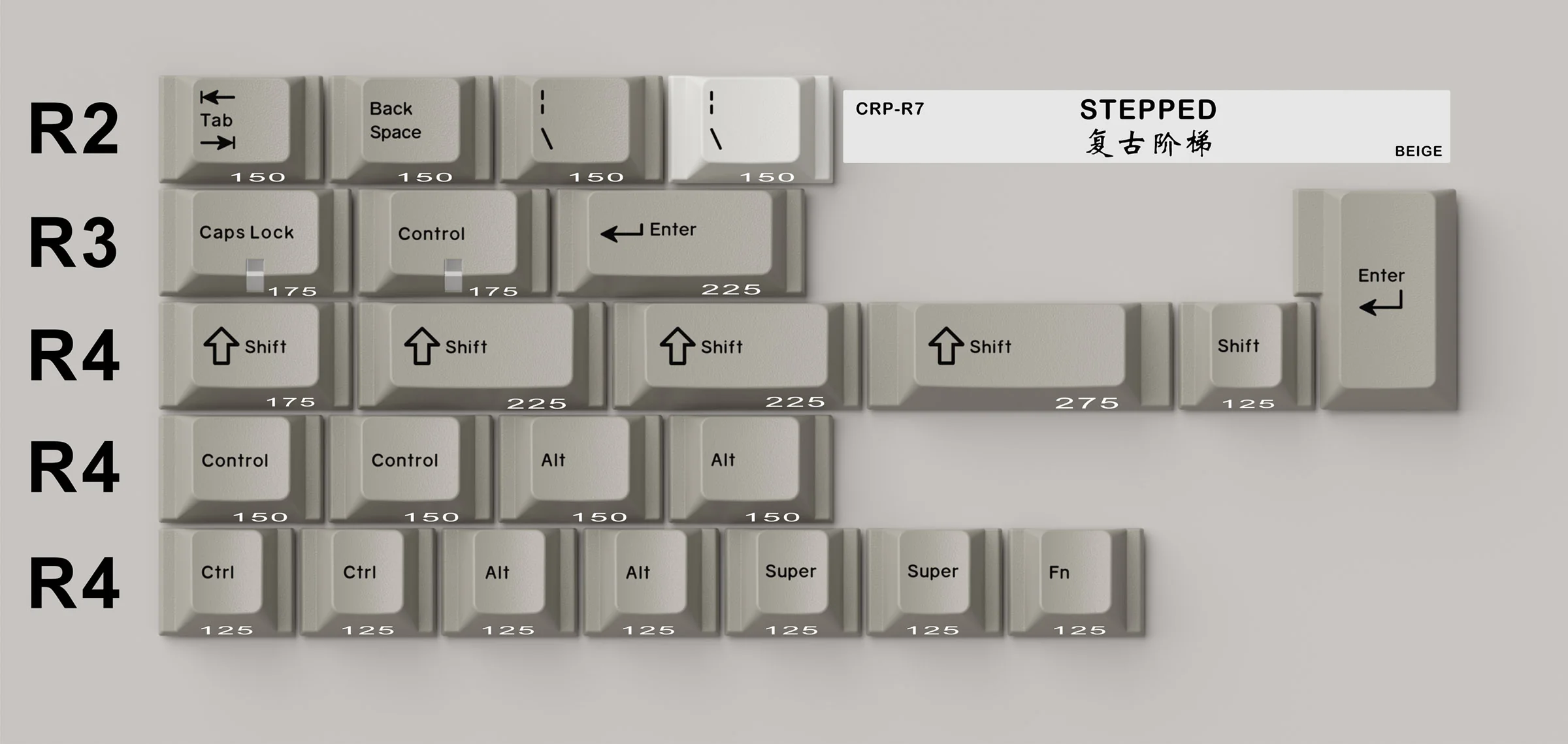 HammerWorks CRP R7 Beige Cherry Profile Dye Sub PBT Keycap Set - Image 22