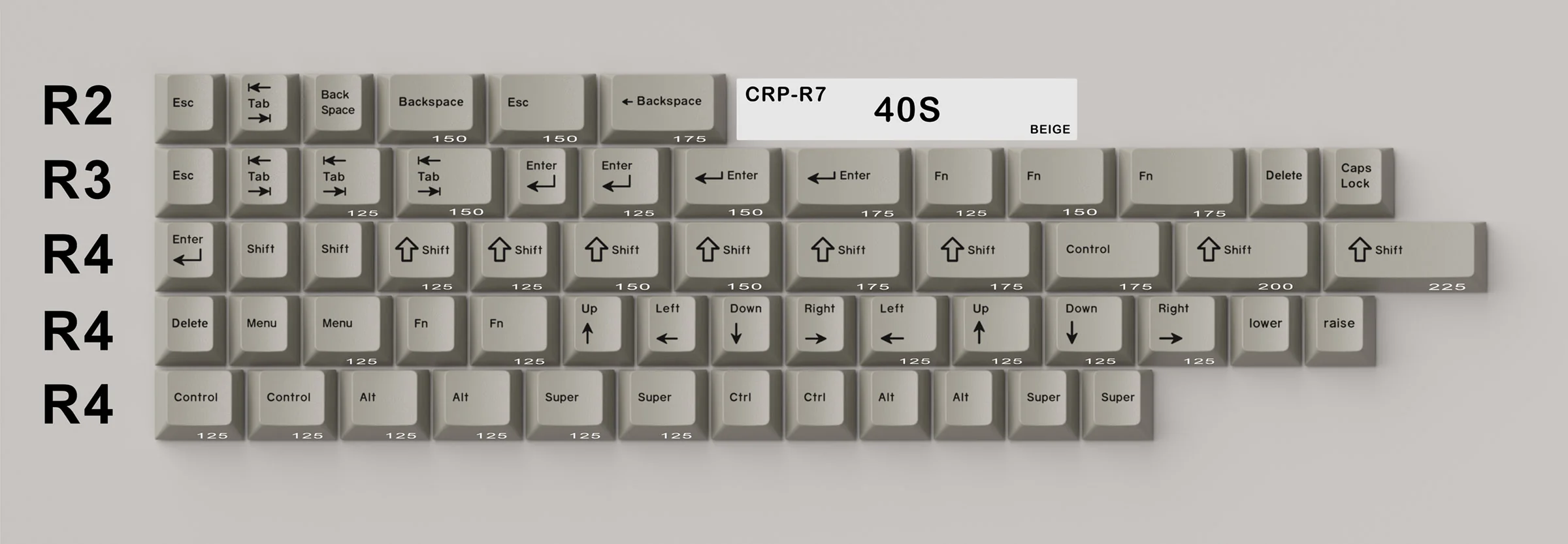 HammerWorks CRP R7 Beige Cherry Profile Dye Sub PBT Keycap Set - Image 24