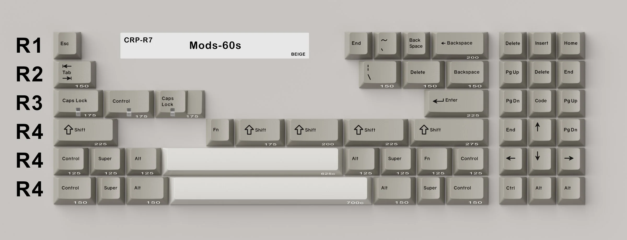 HammerWorks CRP R7 Beige Cherry Profile Dye Sub PBT Keycap Set - Image 25