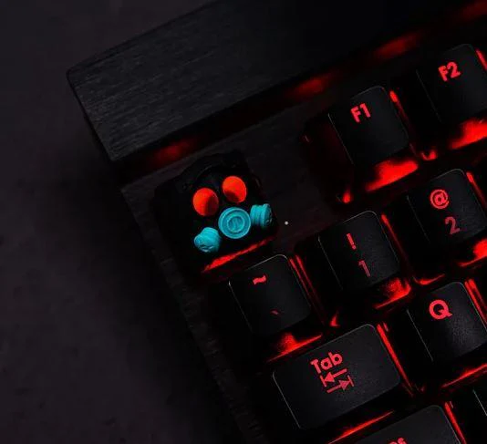 Hot Keys Project HKP Specter Black x Aqua Green Artisan Keycap - Image 2