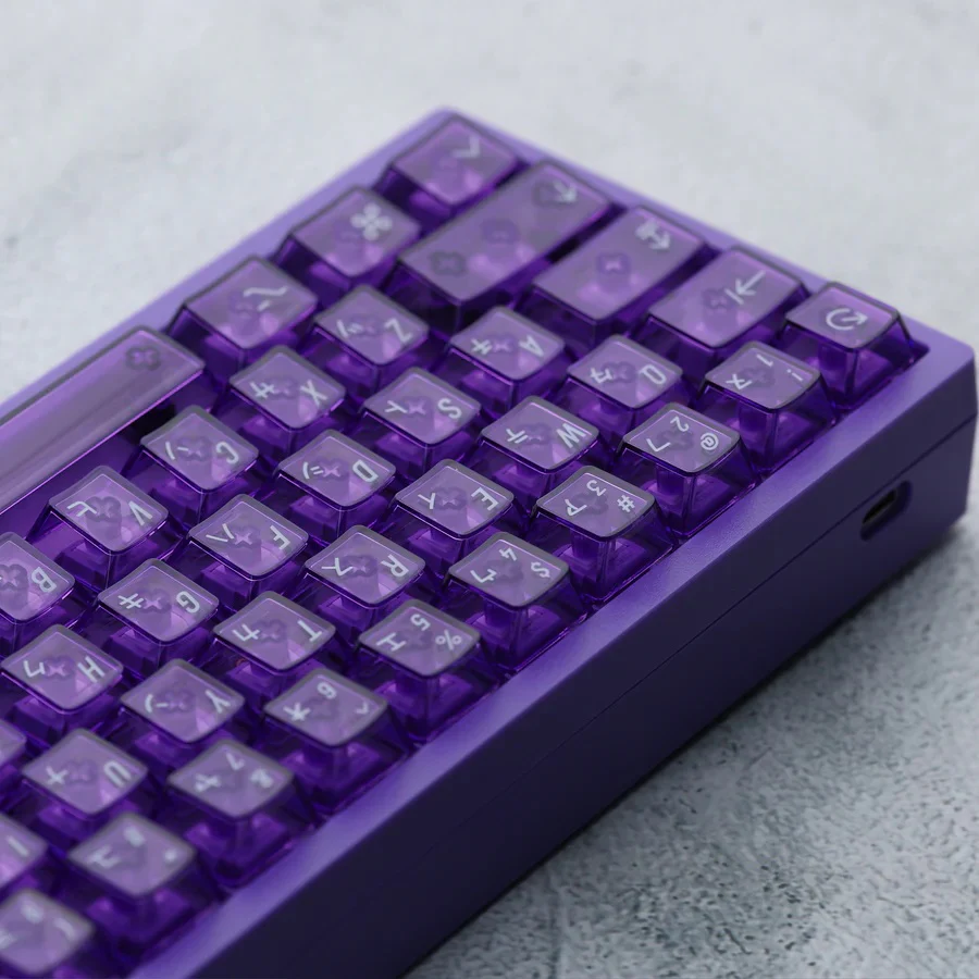 KBDFans Clear 2048 Translucent Purple 162 Key Cherry Profile Polycarbonate Keycap Set - Image 3