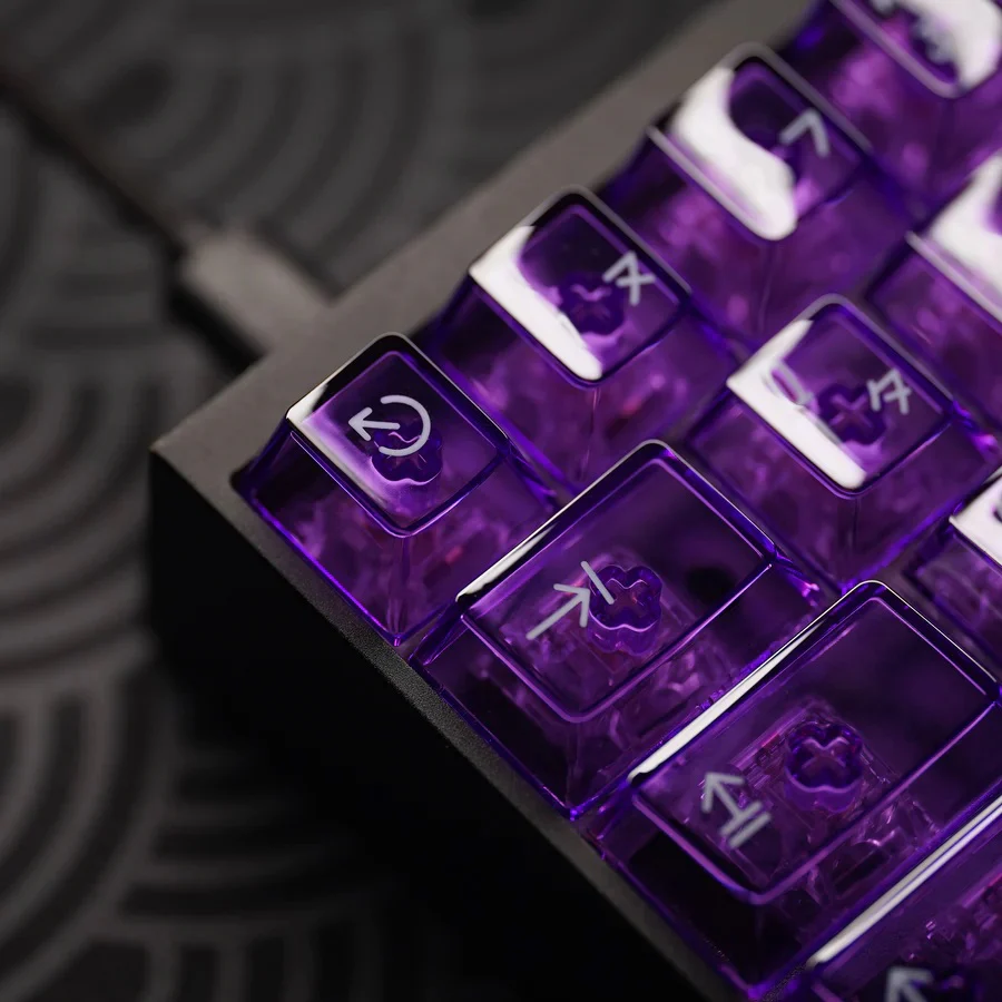 KBDFans Clear 2048 Translucent Purple 162 Key Cherry Profile Polycarbonate Keycap Set - Image 4