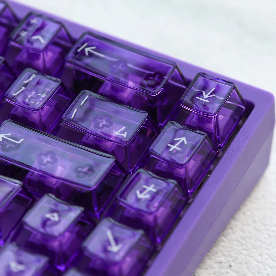KBDFans Clear 2048 Translucent Purple 162 Key Cherry Profile Polycarbonate Keycap Set - Image 5