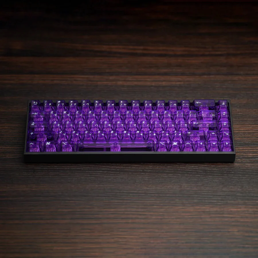 KBDFans Clear 2048 Translucent Purple 162 Key Cherry Profile Polycarbonate Keycap Set - Image 9