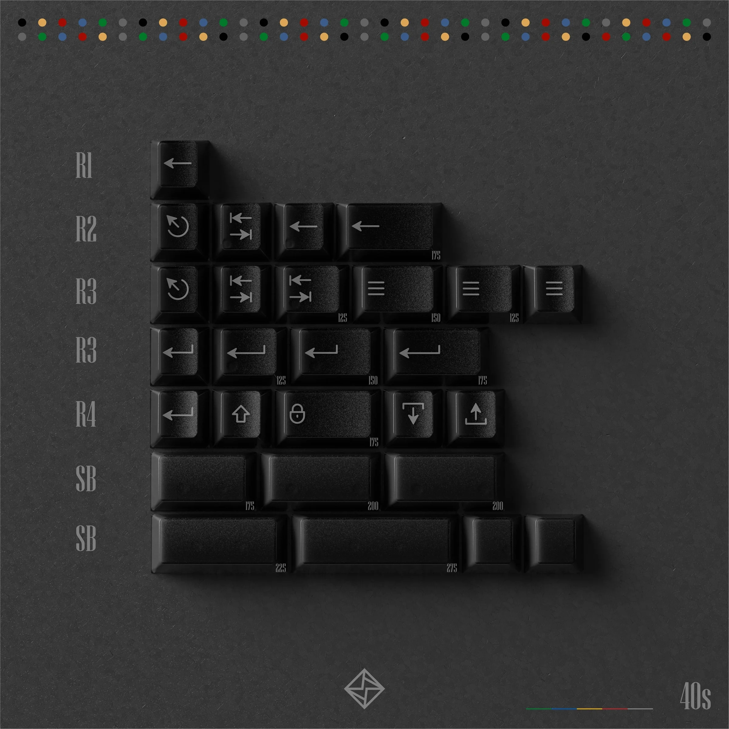 KBDFans PBTFans Retro Dark Lights R2 Keycap Set - Image 4