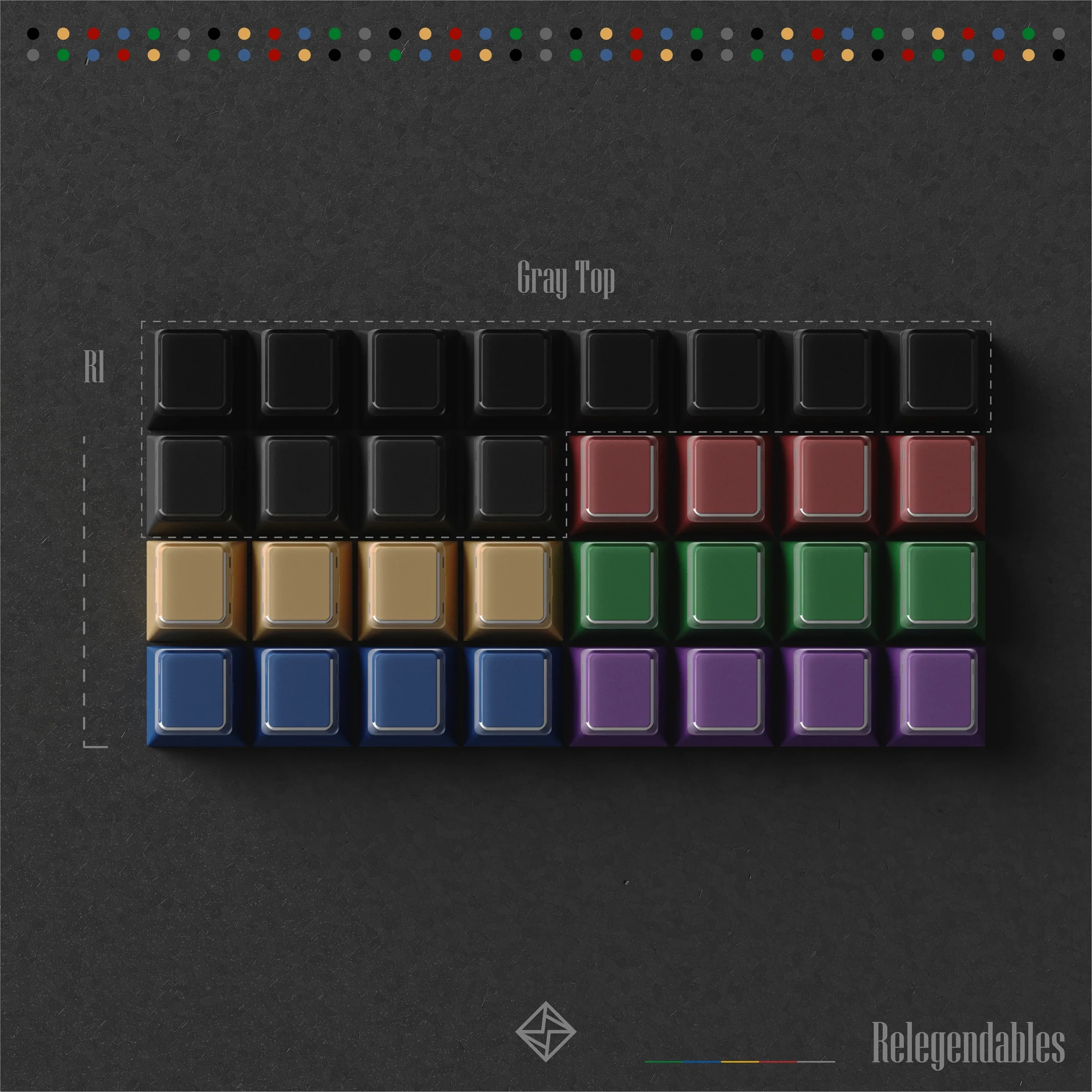 KBDFans PBTFans Retro Dark Lights R2 Keycap Set - Image 6