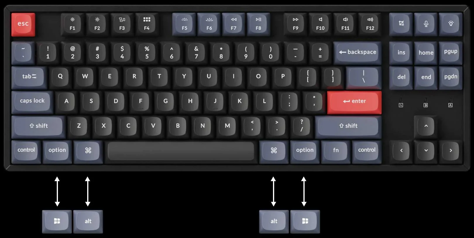 Keychron K8 Pro Aluminum TKL Hotswap Bluetooth RGB Win + Mac Mechanical Keyboard - Image 4