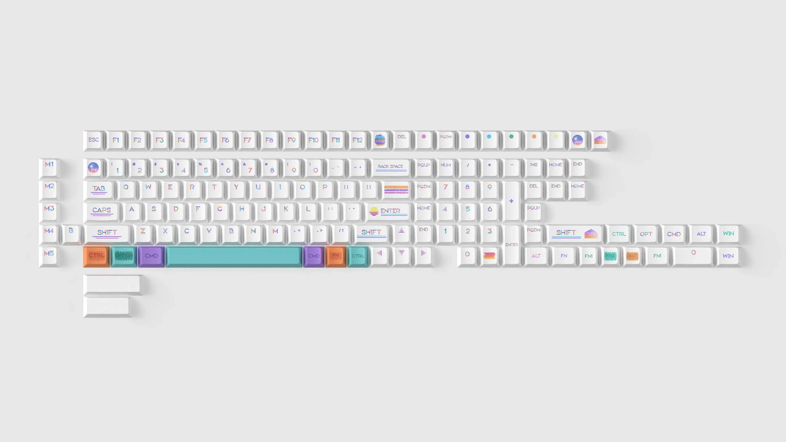 Keychron Pixel Sunset 139 Key Cherry Profile Dye Sub PBT Keycap Set - Image 2