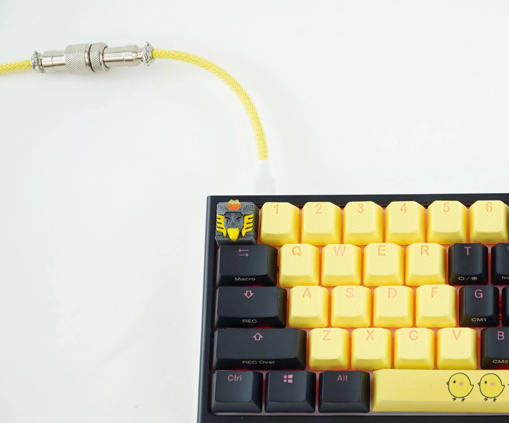 Kraken Yellow Sleeved Aviator Universal USB Keyboard Cable - Image 3