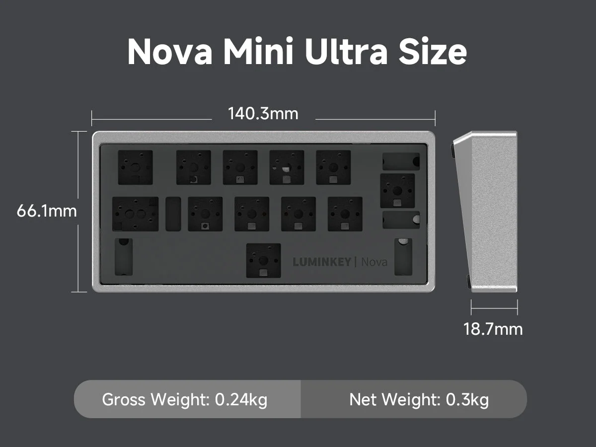 Luminkey Nova Mini Ultra Aluminum Barebones Wireless Macro Pad - Image 6