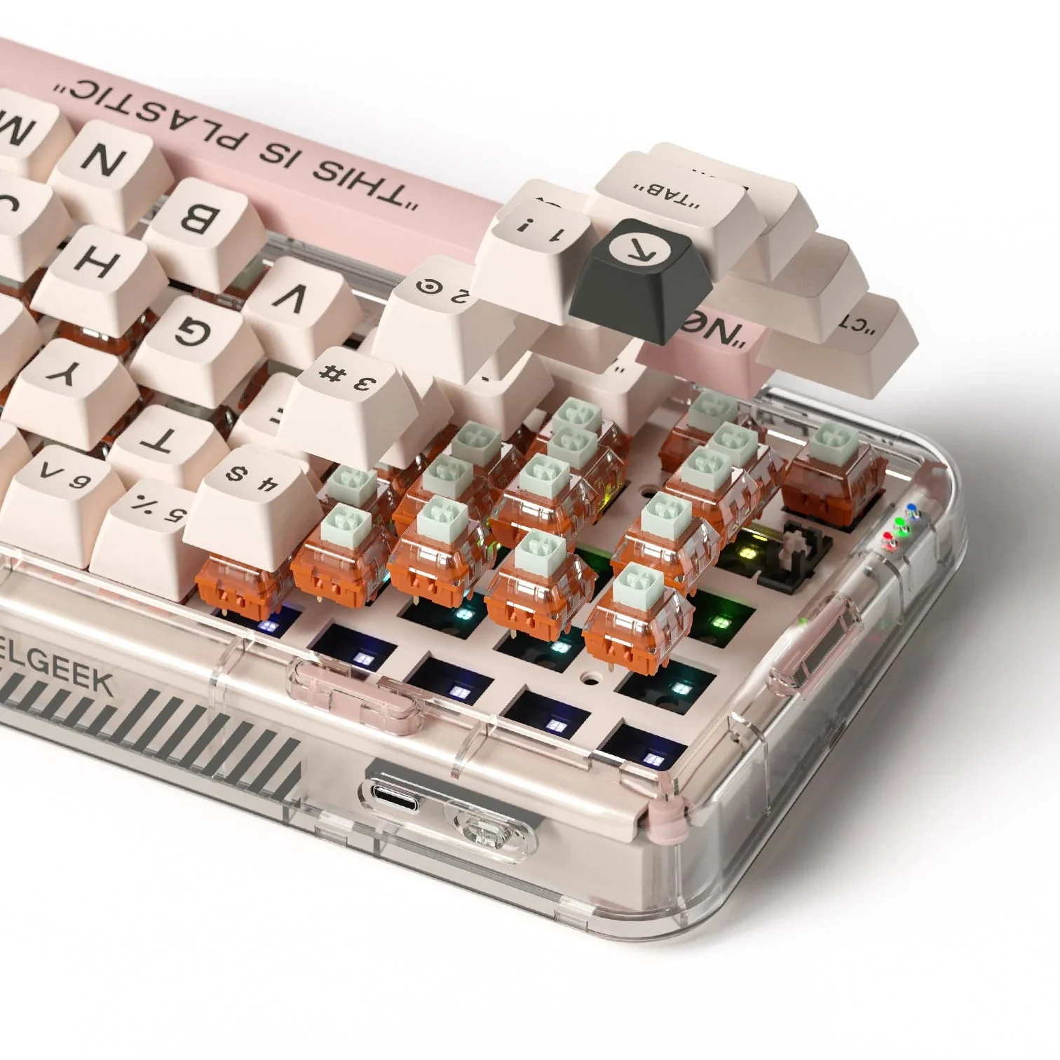 MelGeek Mojo68 RGB LED 65% Double Shot PBT Mechanical Keyboard - Image 2