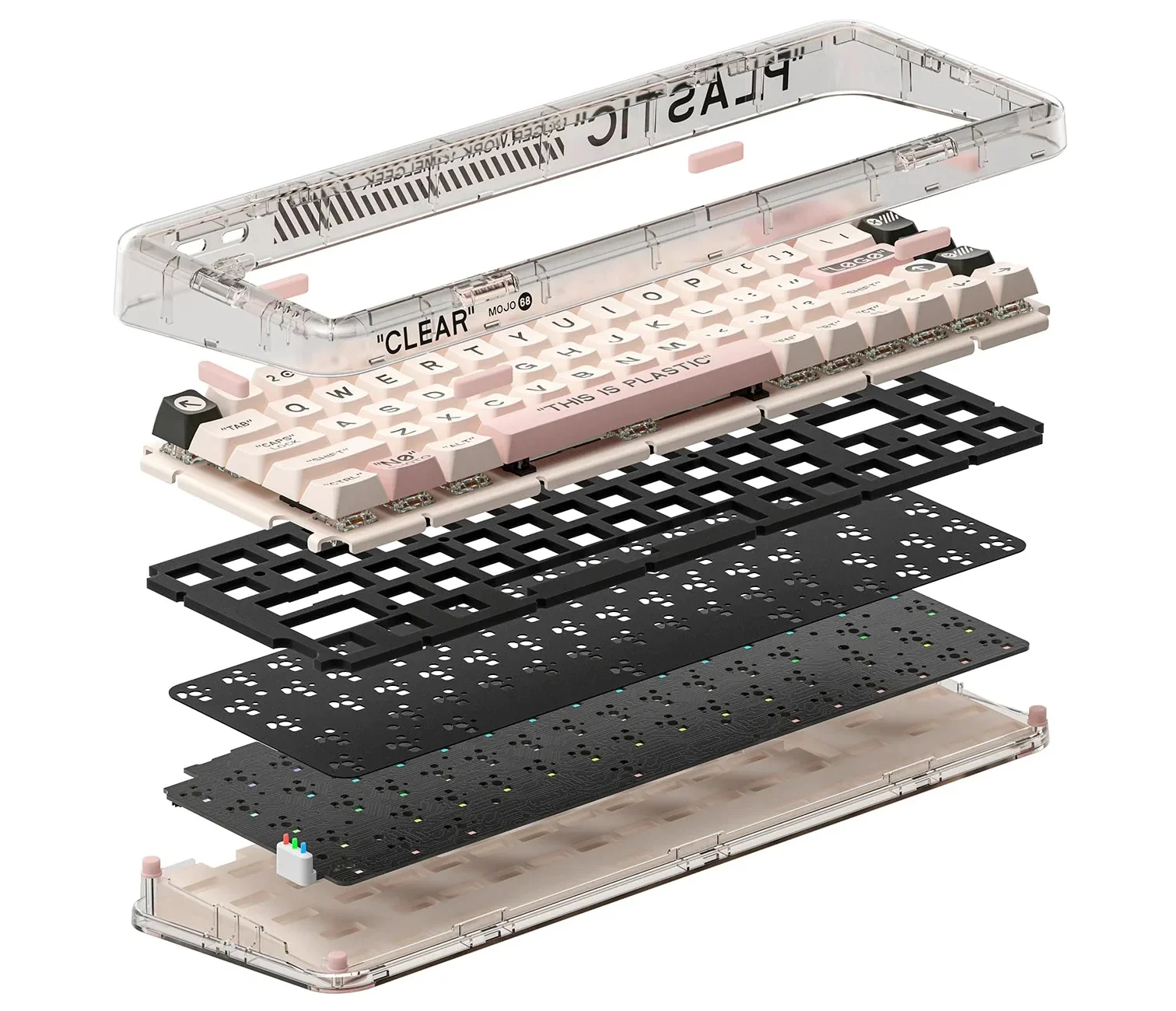 MelGeek Mojo68 RGB LED 65% Double Shot PBT Mechanical Keyboard - Image 5