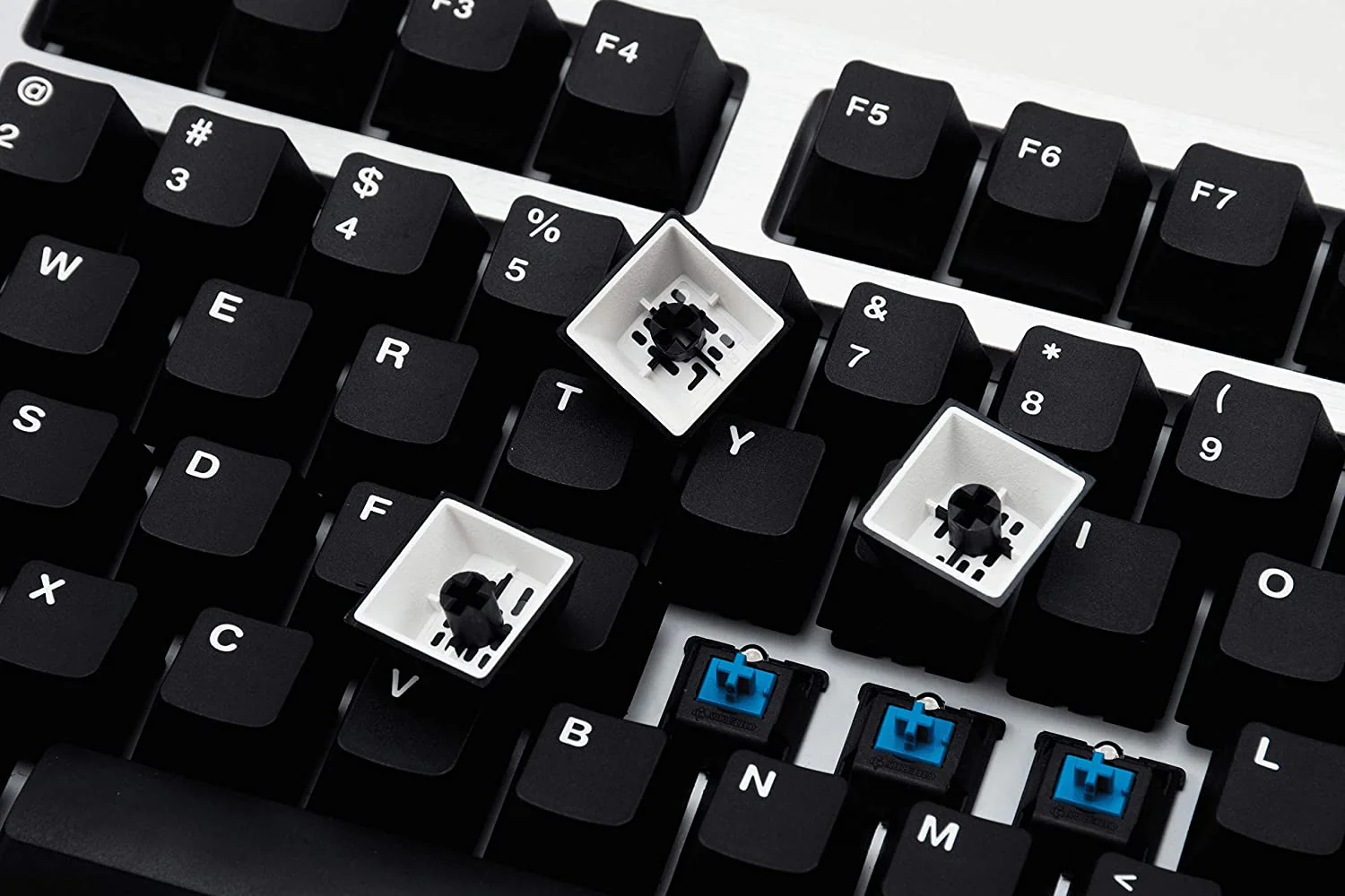 Mistel White on Black 119 Key OEM Profile Double Shot PBT Keycap Set