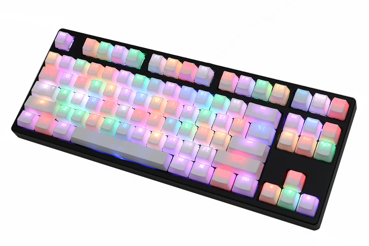 MK Disco White RGB LED TKL Double Shot PBT Mechanical Keyboard - Image 2