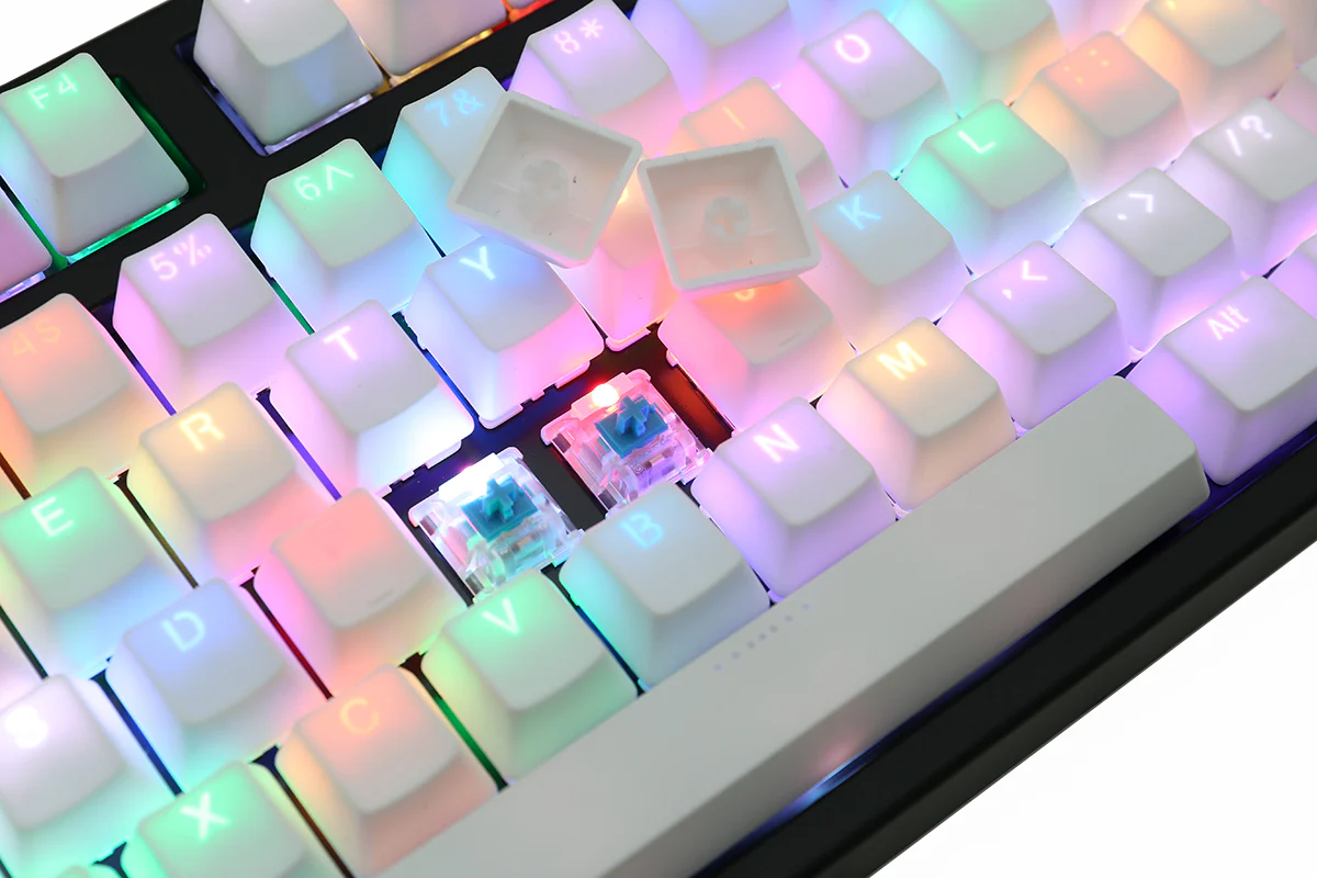 MK Disco White RGB LED TKL Double Shot PBT Mechanical Keyboard - Image 4