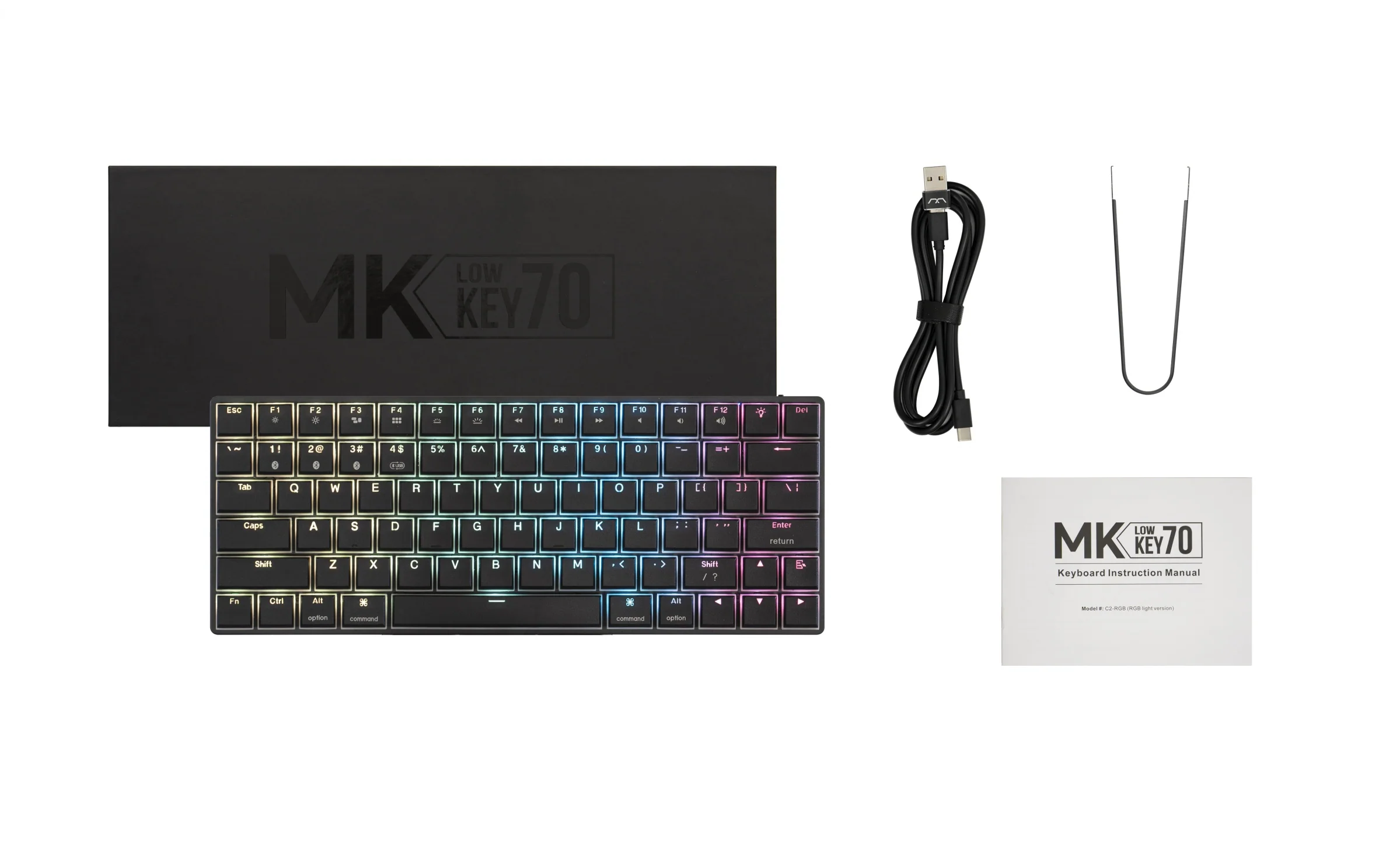 MK LowKey70 Black Aluminum 75% Hotswap Bluetooth RGB Low Profile Mac Mechanical Keyboard - Image 5