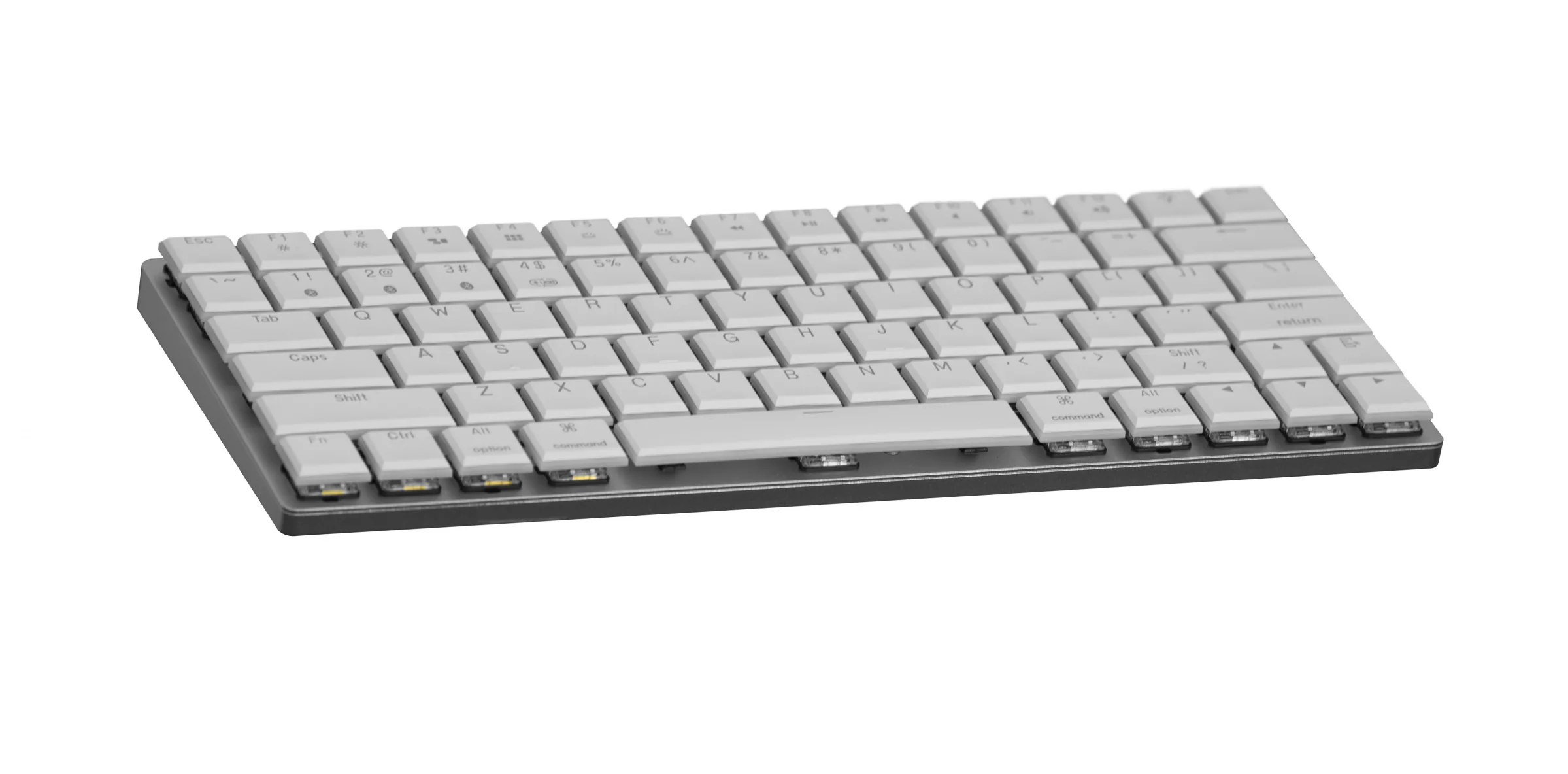 MK LowKey70 White Aluminum 75% Hotswap Bluetooth RGB Low Profile Mac Mechanical Keyboard - Image 2