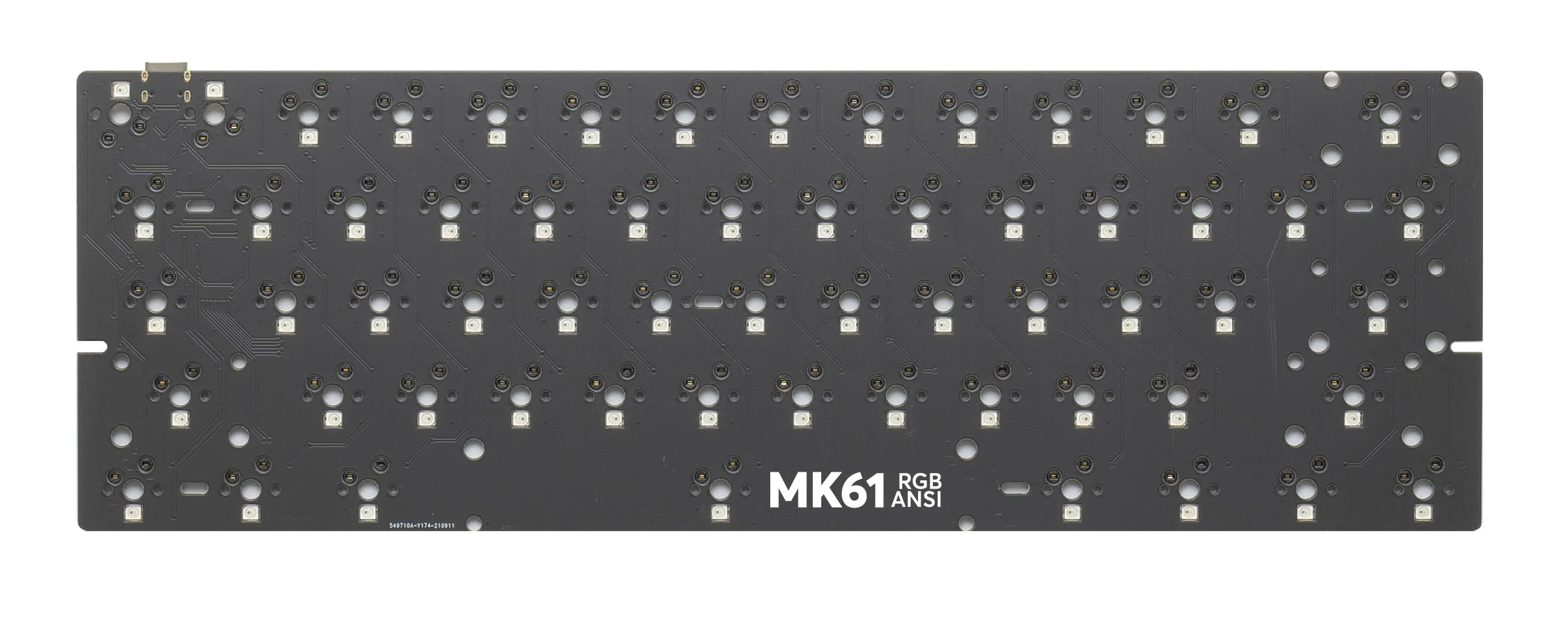 MK61 Hotswap PCB ANSI 60% RGB QMK VIA compatible