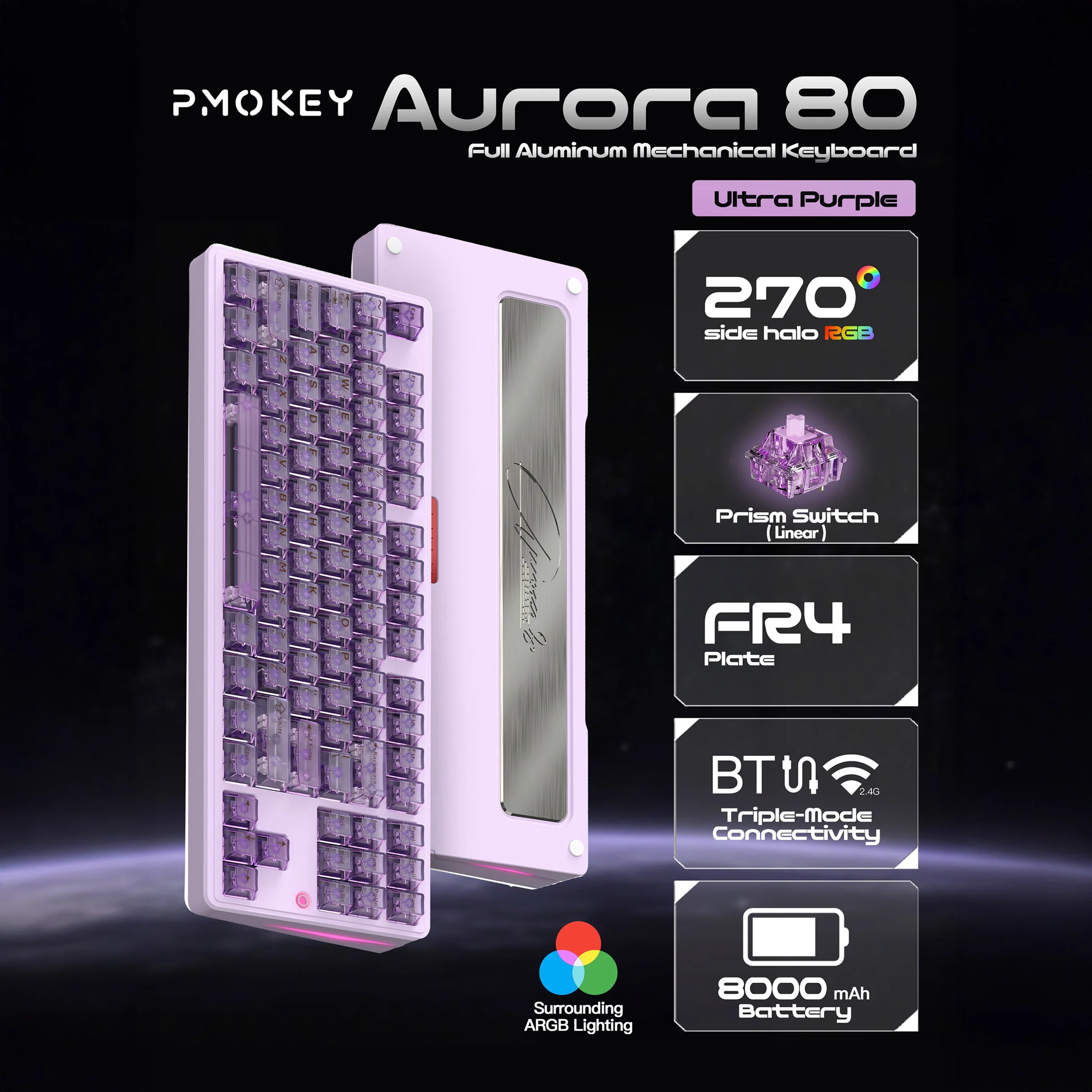 PMOKEY Aurora 80 Aluminum Wireless Keyboard - Image 17