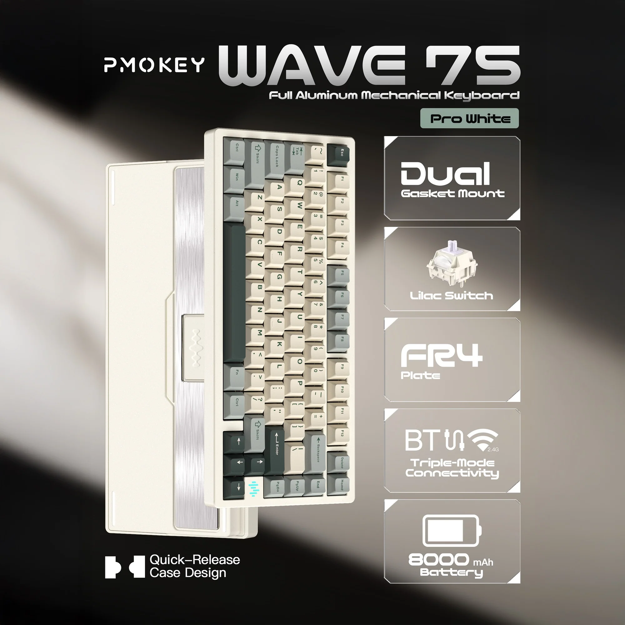 PMOKEY Wave 75 Pro Aluminum Wireless Keyboard - Image 15
