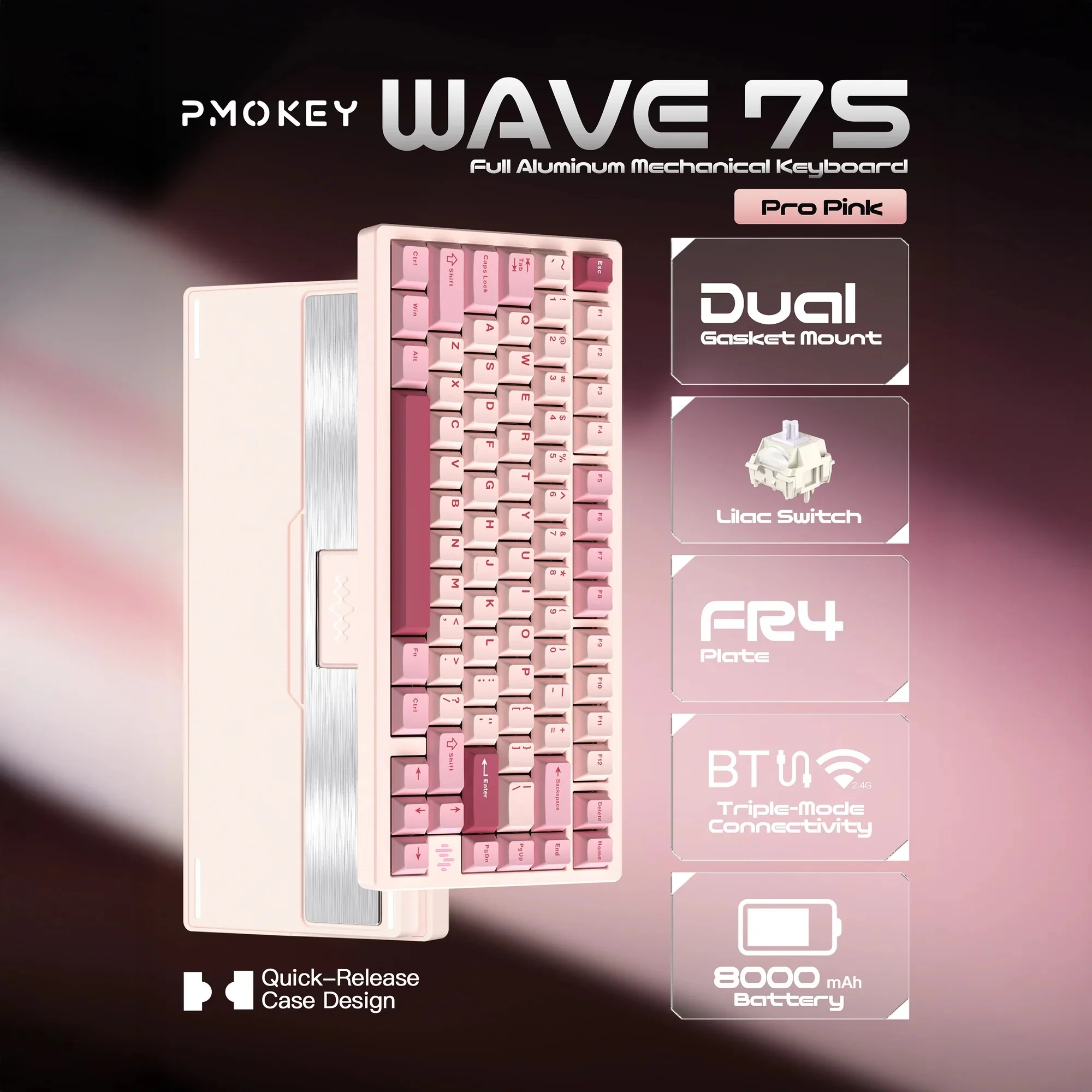 PMOKEY Wave 75 Pro Aluminum Wireless Keyboard - Image 24