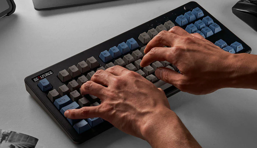 Realforce R3 Grey / Blue TKL Wireless Dye Sub PBT Keyboard - Image 8