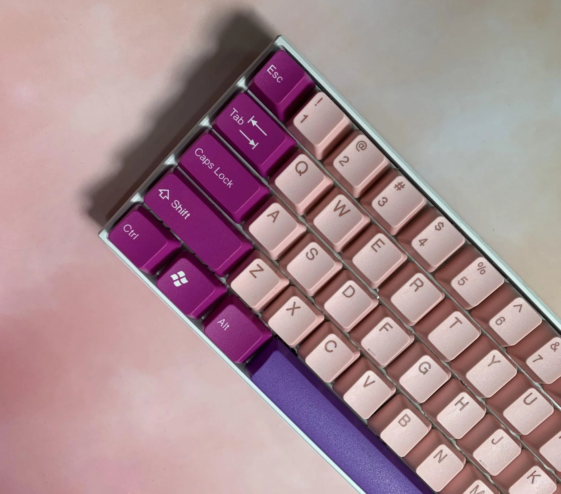 Tai-Hao Pink / Raspberry 115 Key OEM Profile Double Shot ABS Keycap Set - Image 3