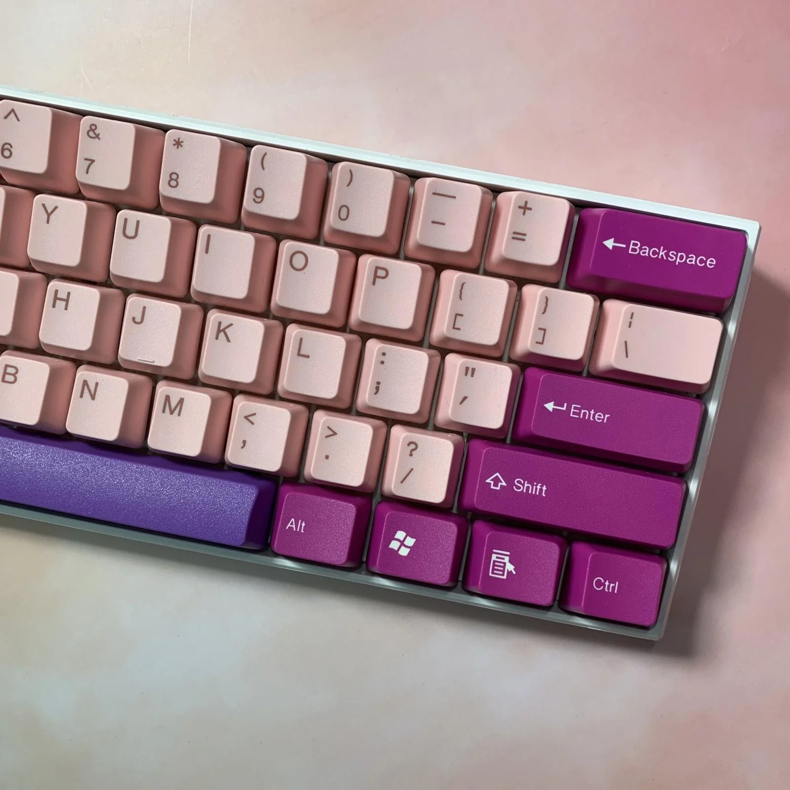 Tai-Hao Pink / Raspberry 115 Key OEM Profile Double Shot ABS Keycap Set - Image 4