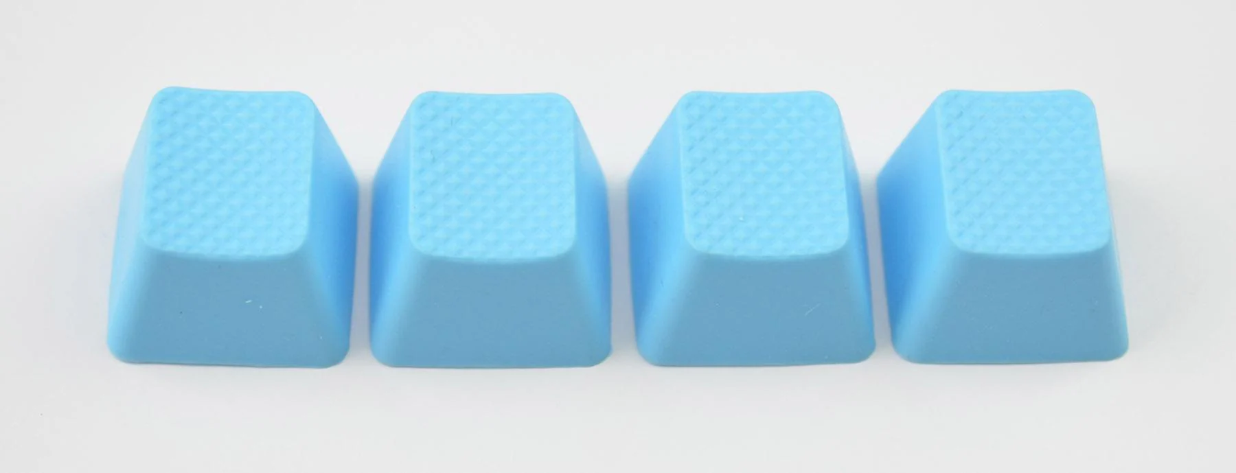 Tai-Hao Neon Blue Row 4 Blank 4 Key OEM Profile TPR Rubber Keycap Set - Image 2