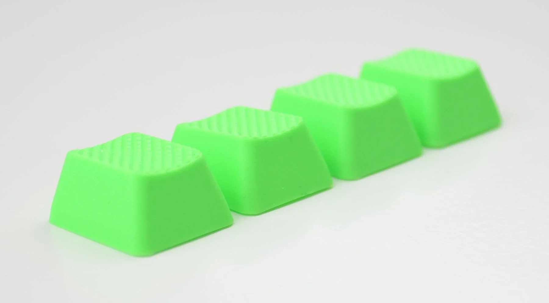 Tai-Hao Neon Green Row 3 Blank 4 Key OEM Profile TPR Rubber Keycap Set - Image 2