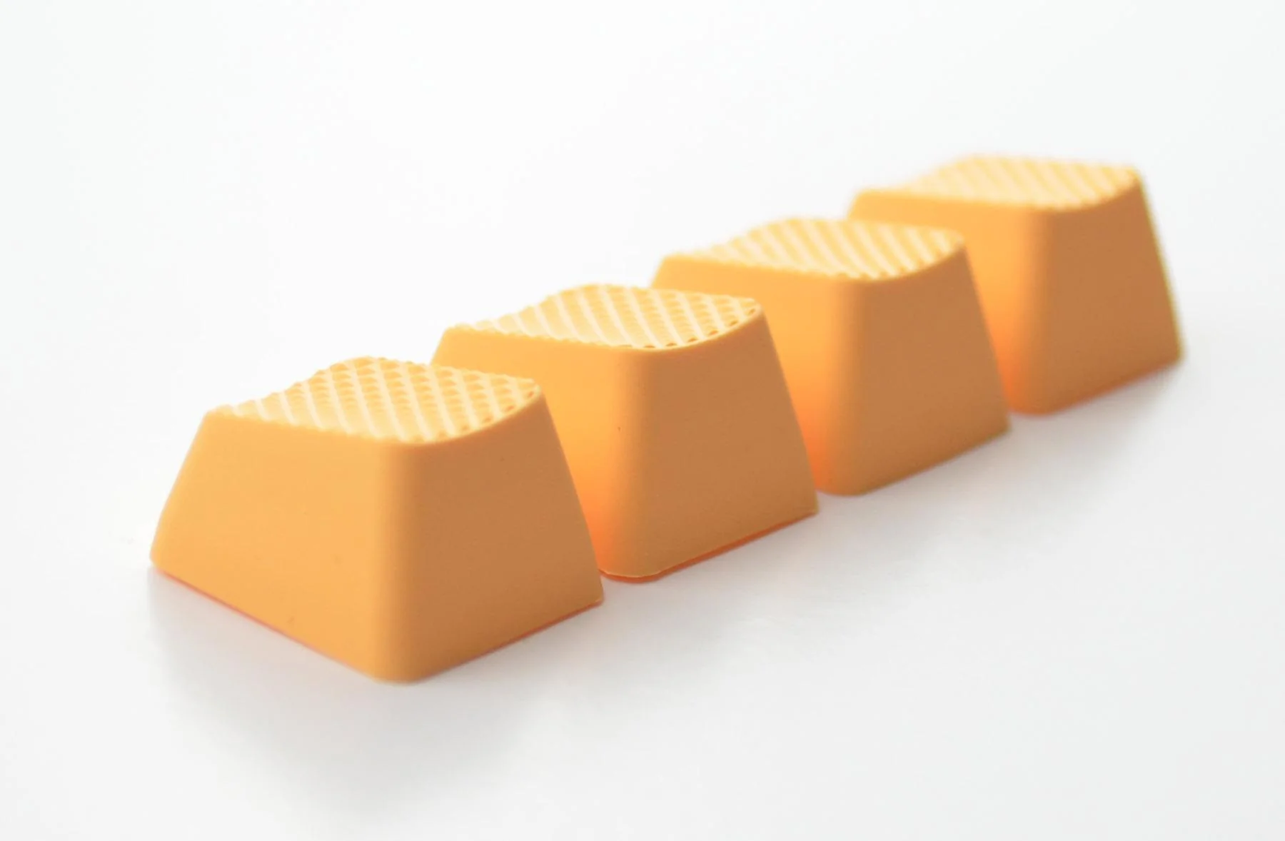 Tai-Hao Neon Orange Row 0 Blank 4 Key OEM Profile TPR Rubber Keycap Set - Image 2