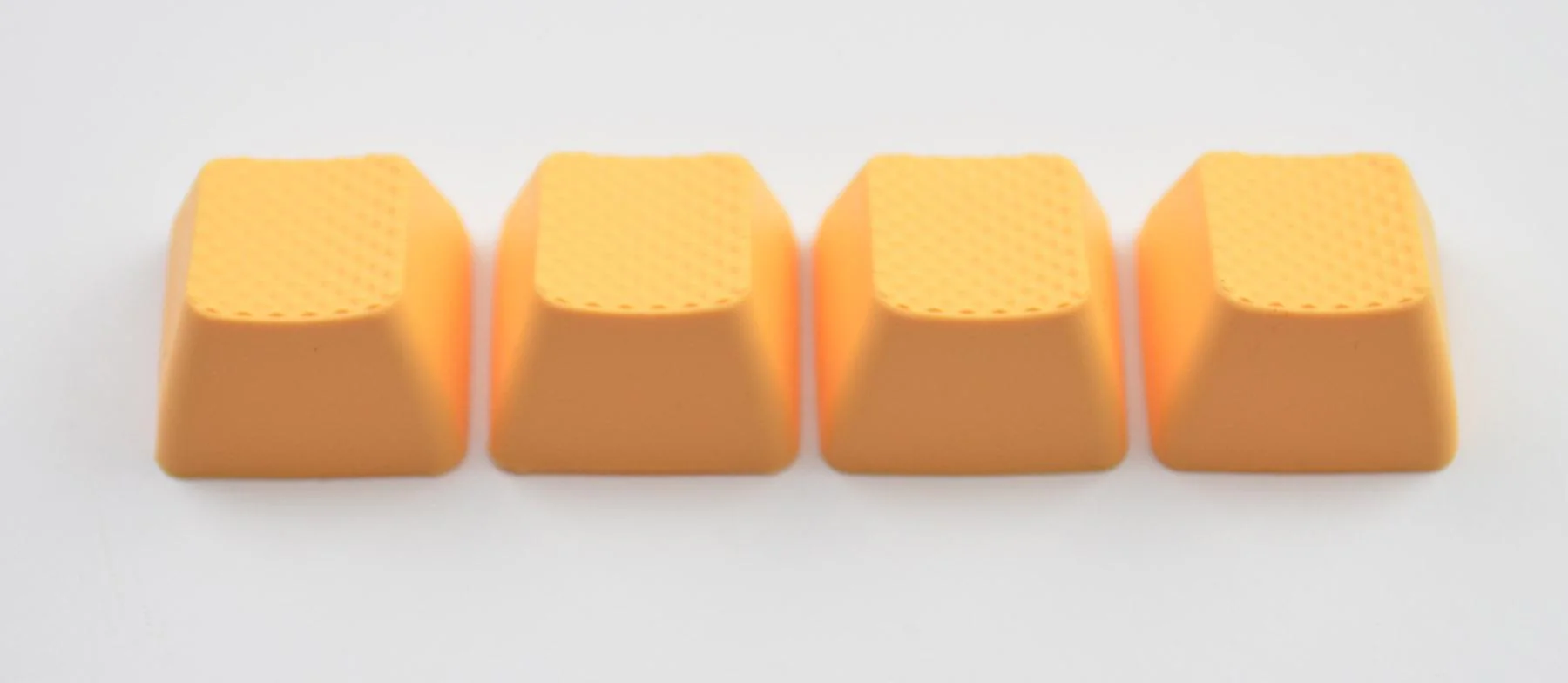 Tai-Hao Neon Orange Row 0 Blank 4 Key OEM Profile TPR Rubber Keycap Set - Image 3