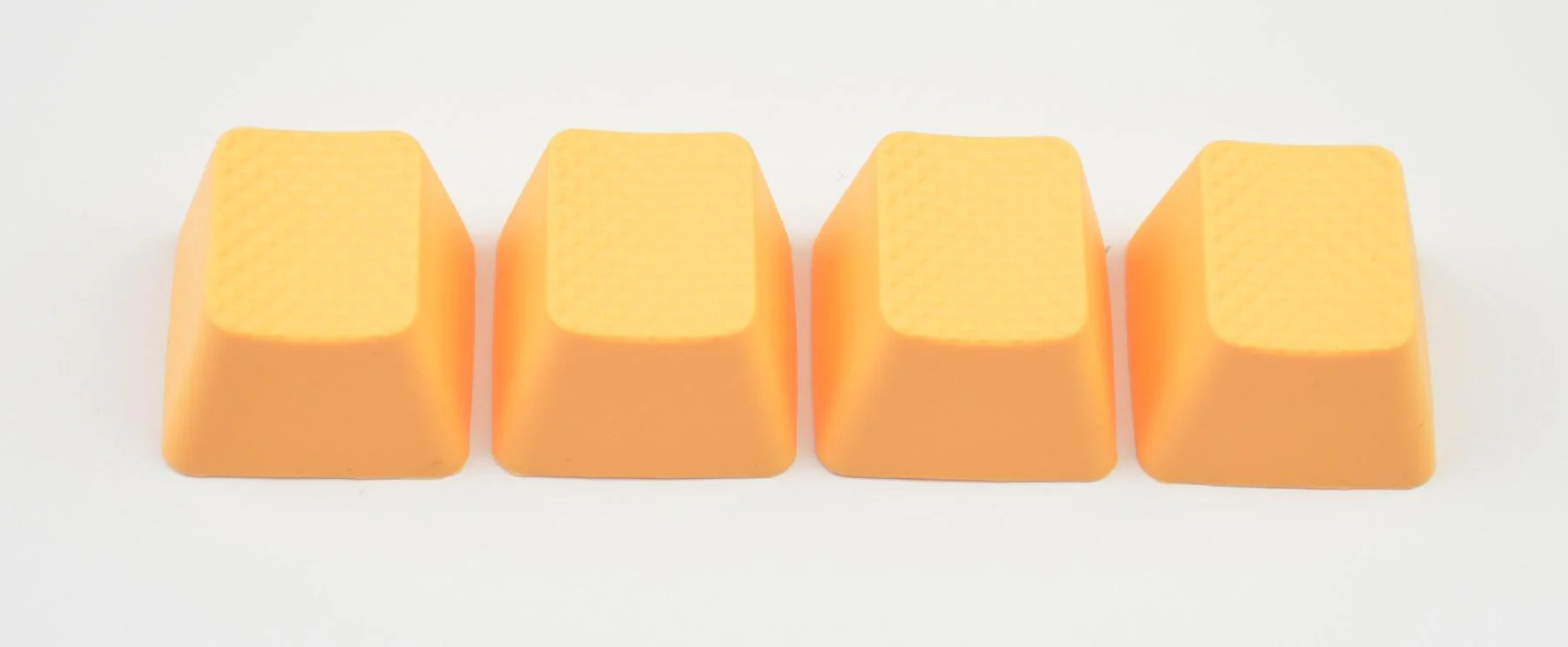 Tai-Hao Neon Orange Row 4 Blank 4 Key OEM Profile TPR Rubber Keycap Set - Image 3