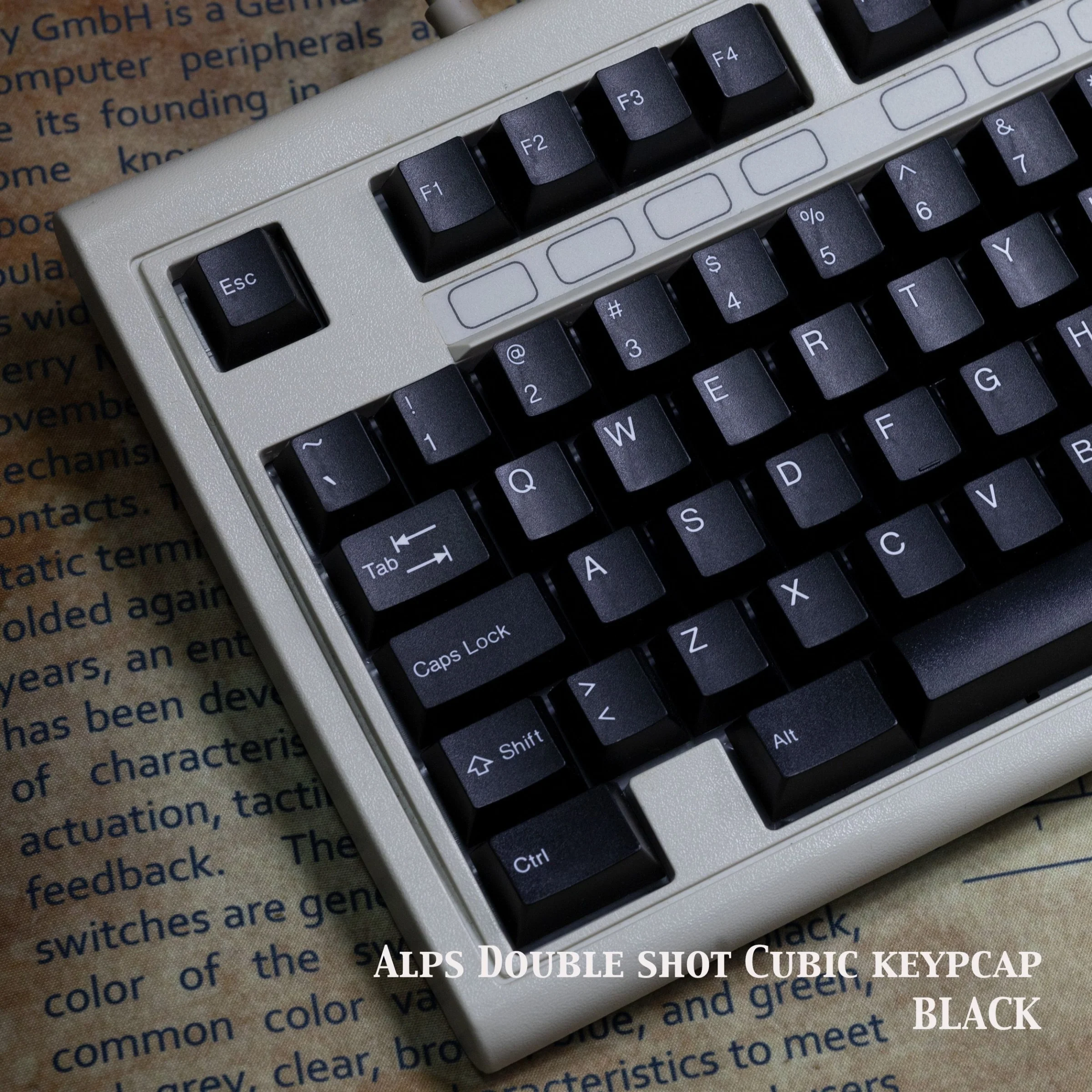 Tai-Hao Black 138 Key Cubic Profile Double Shot ABS ALPS Keycap Set - Image 2