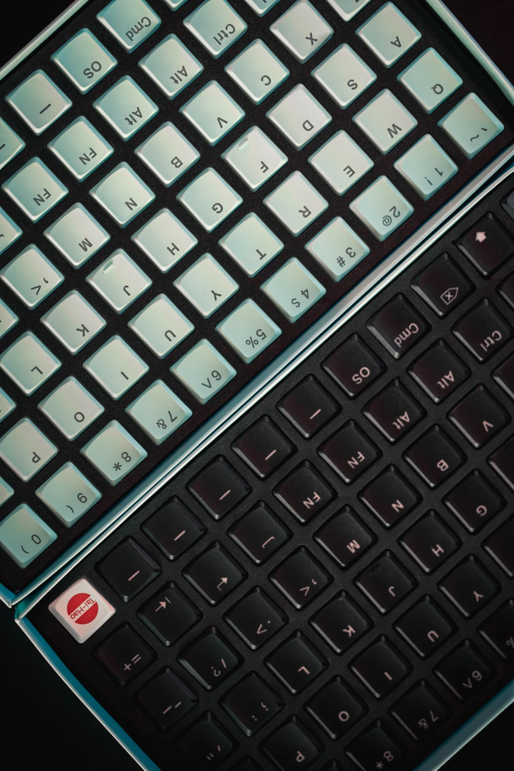 Tai-Hao Mint Blue THT Backlit 65 Key Double Shot PBT Low Profile Keycap Set - Image 4