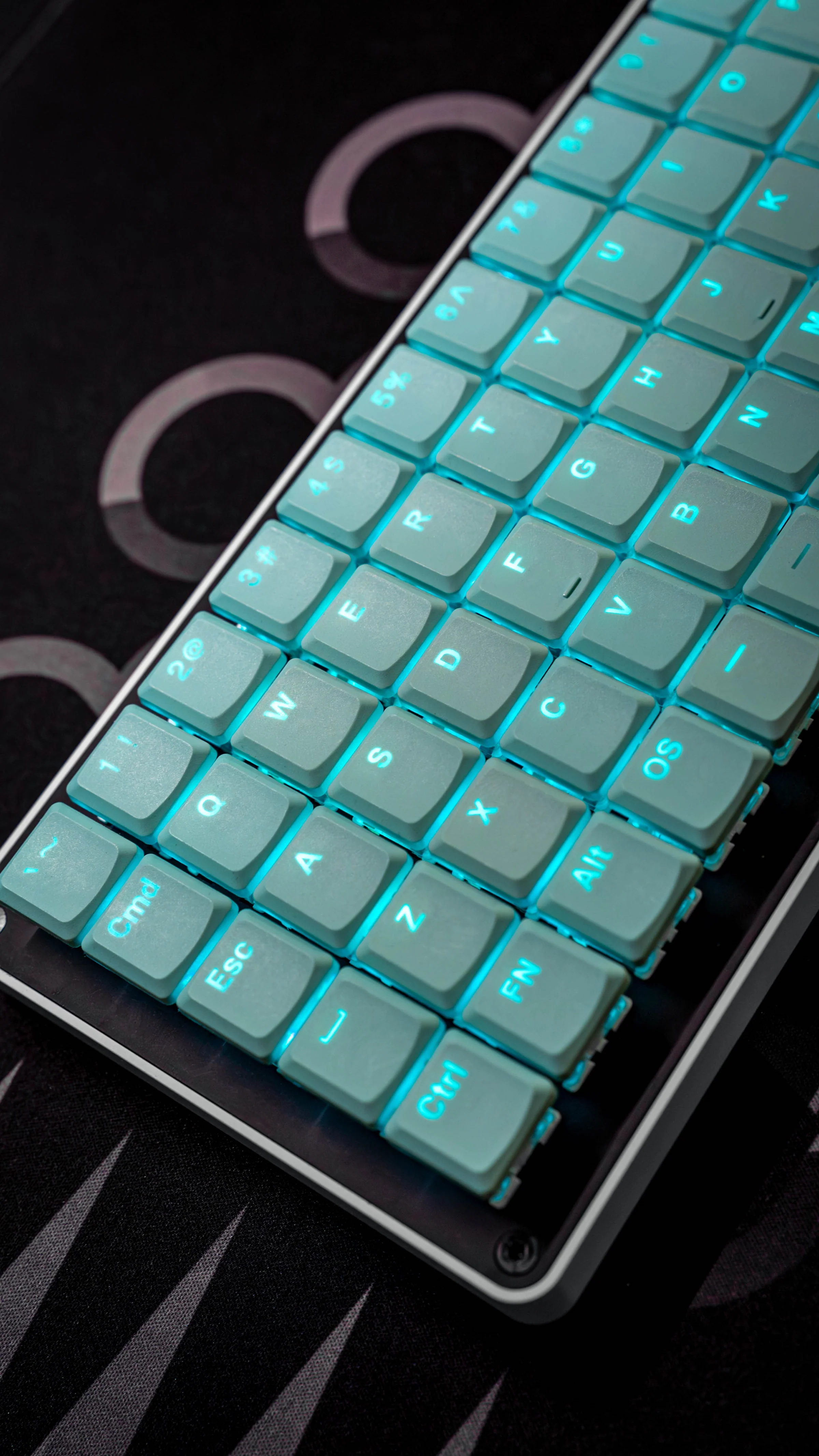 Tai-Hao Mint Blue THT Backlit 65 Key Double Shot PBT Low Profile Keycap Set - Image 7