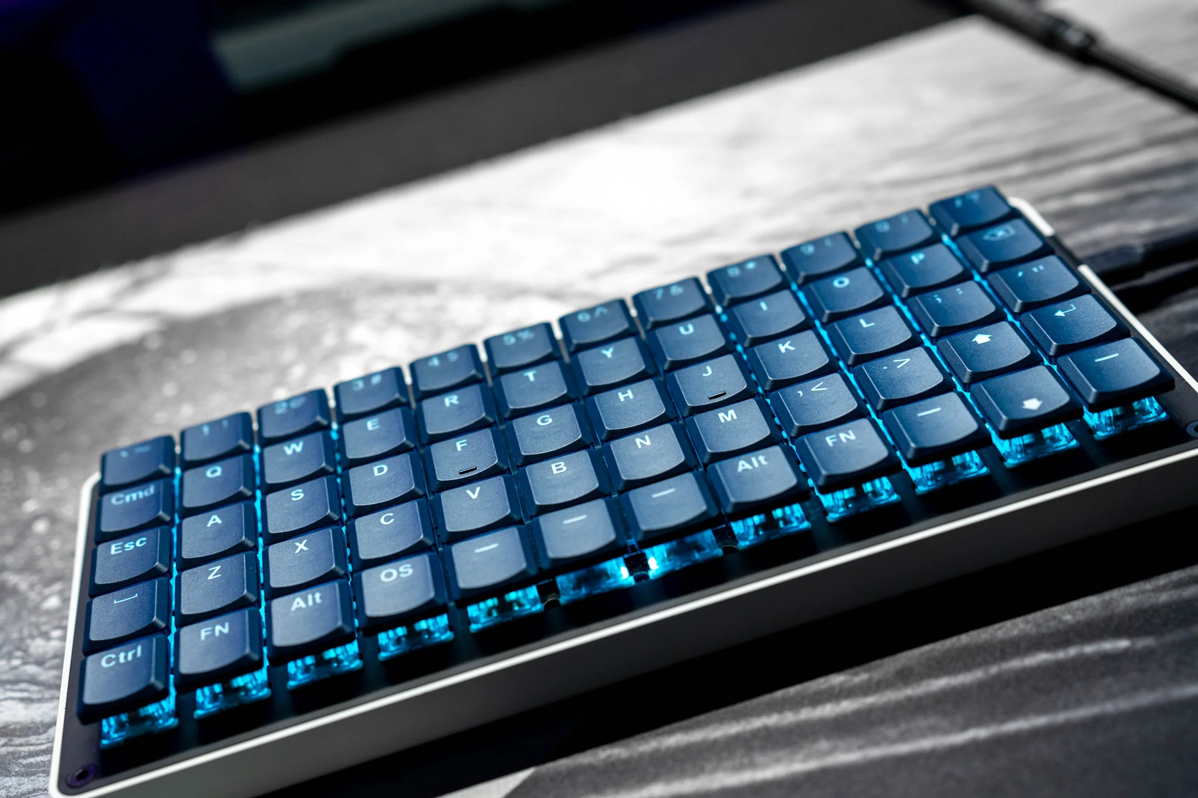 Tai-Hao Navy Blue THT Backlit 65 Key Double Shot PBT Low Profile Keycap Set - Image 4