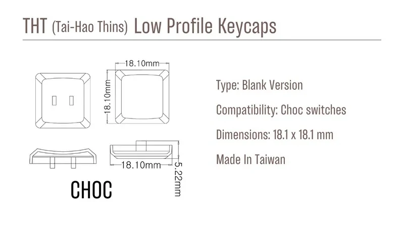 Tai-Hao Navy Blue THT Backlit 65 Key Double Shot PBT Low Profile Keycap Set - Image 7