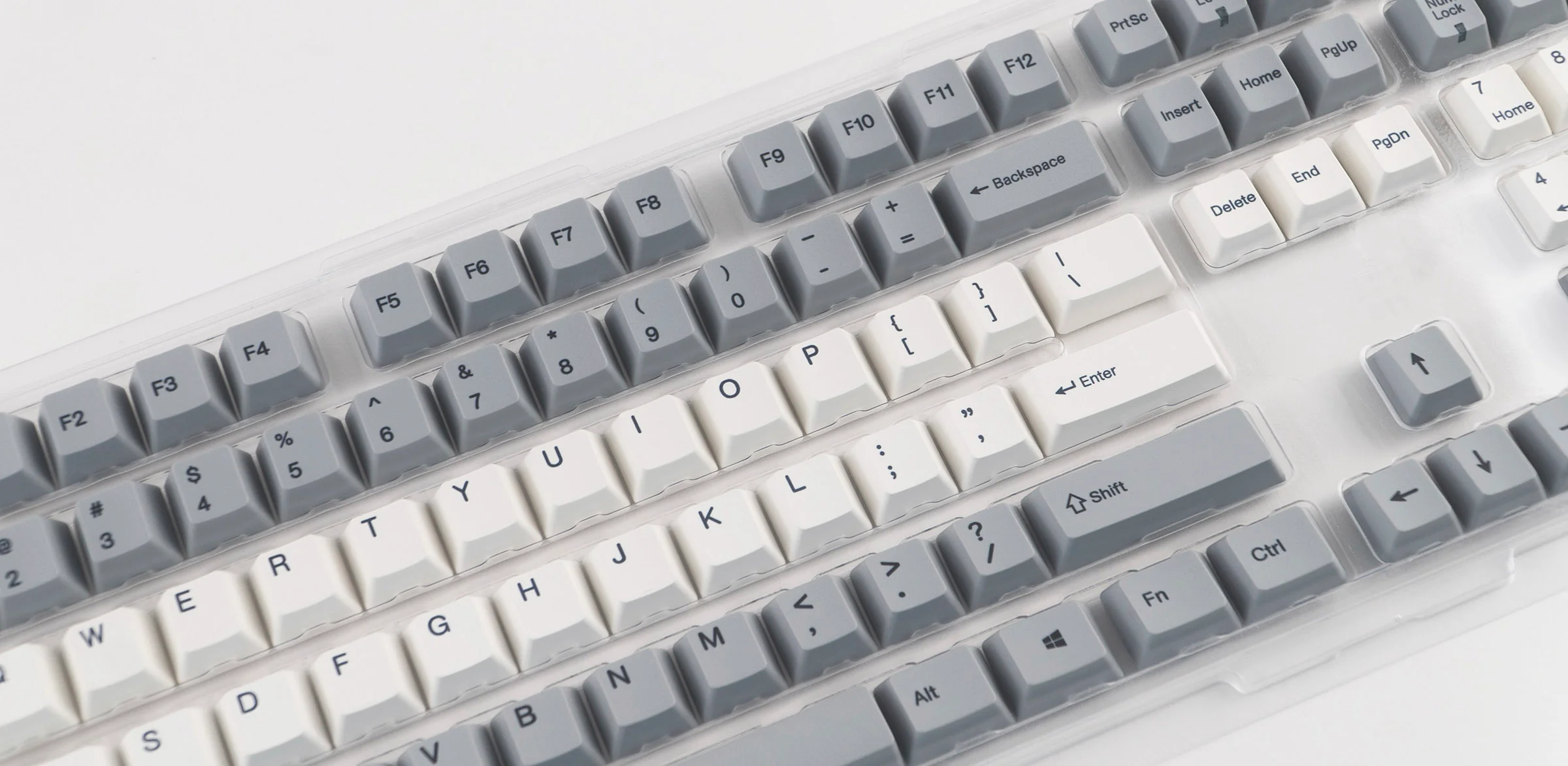 Varmilo Crystallized White / Grey 108 Key Varmilo Profile Dye Sub PBT Keycap Set - Image 6
