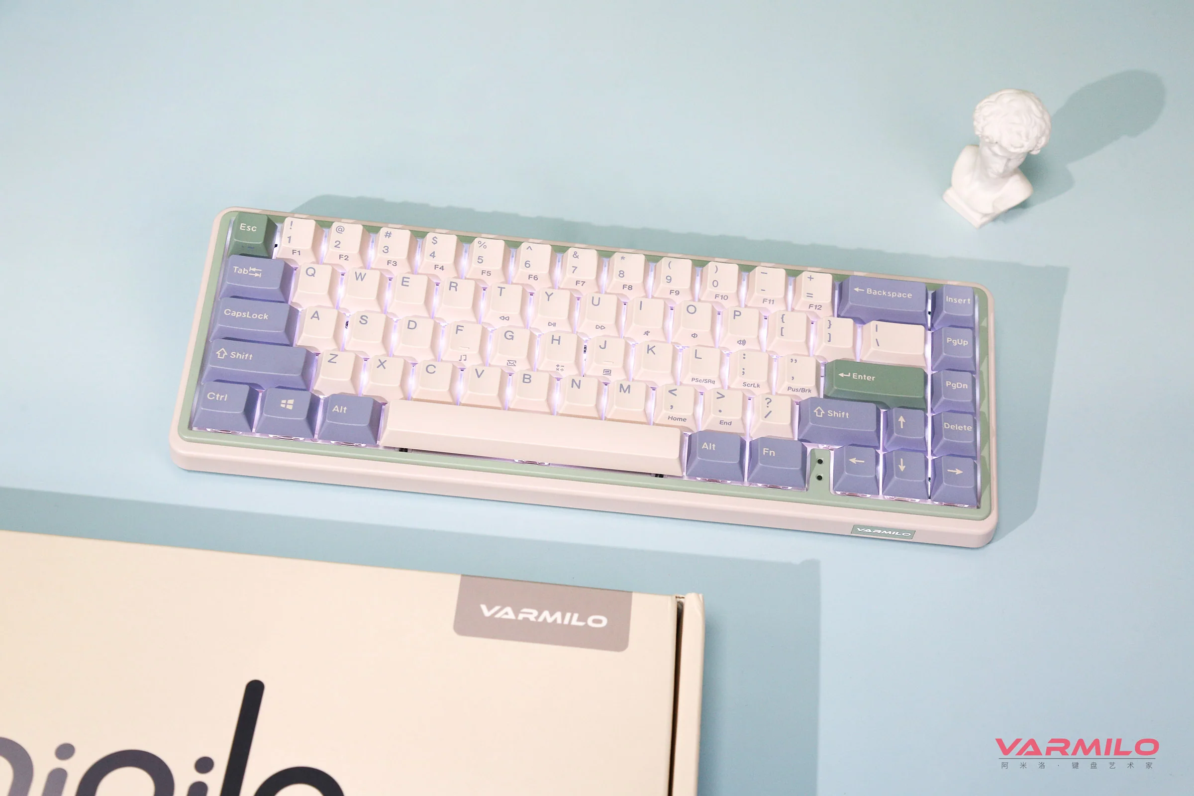 Varmilo Minilo VXT67 Eucalyptus 65% Hotswap Wireless RGB Mechanical Keyboard - Image 2