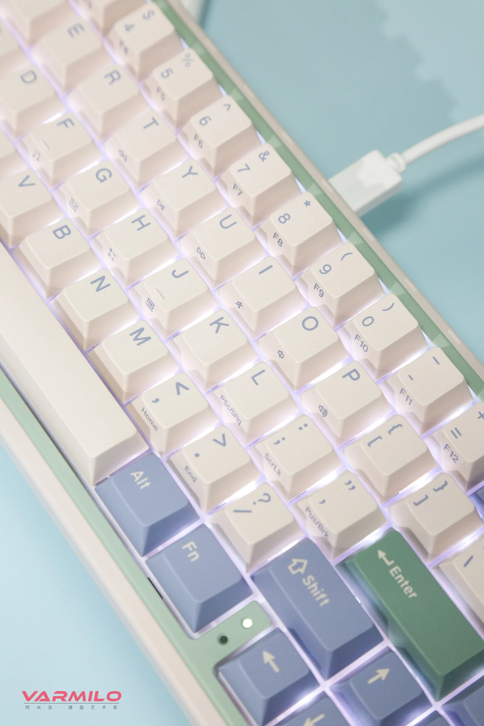 Varmilo Minilo VXT67 Eucalyptus 65% Hotswap Wireless RGB Mechanical Keyboard - Image 3
