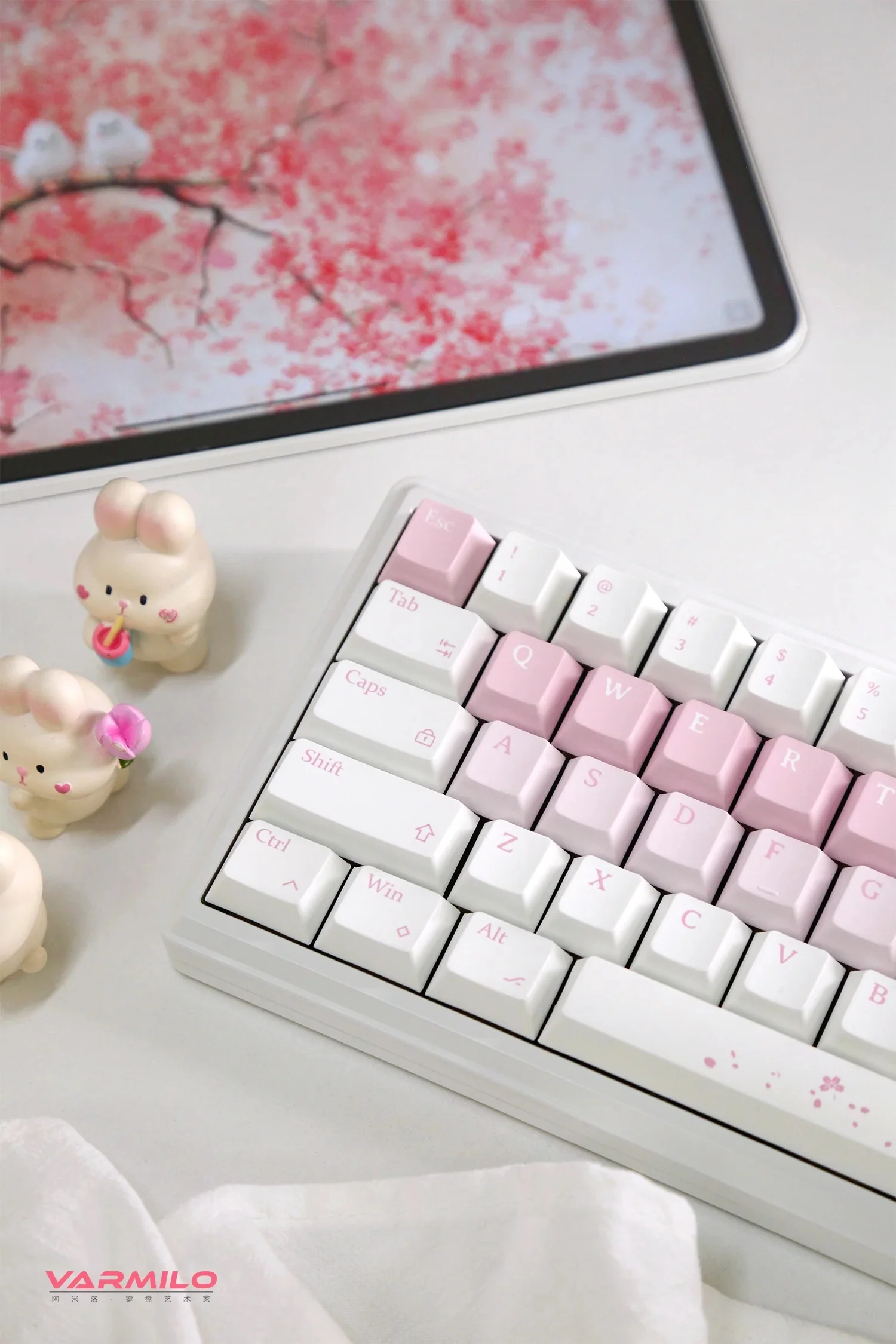 Varmilo Sword68 Sakura Aluminum 65% Hotswap Wireless RGB Mechanical Keyboard - Image 4